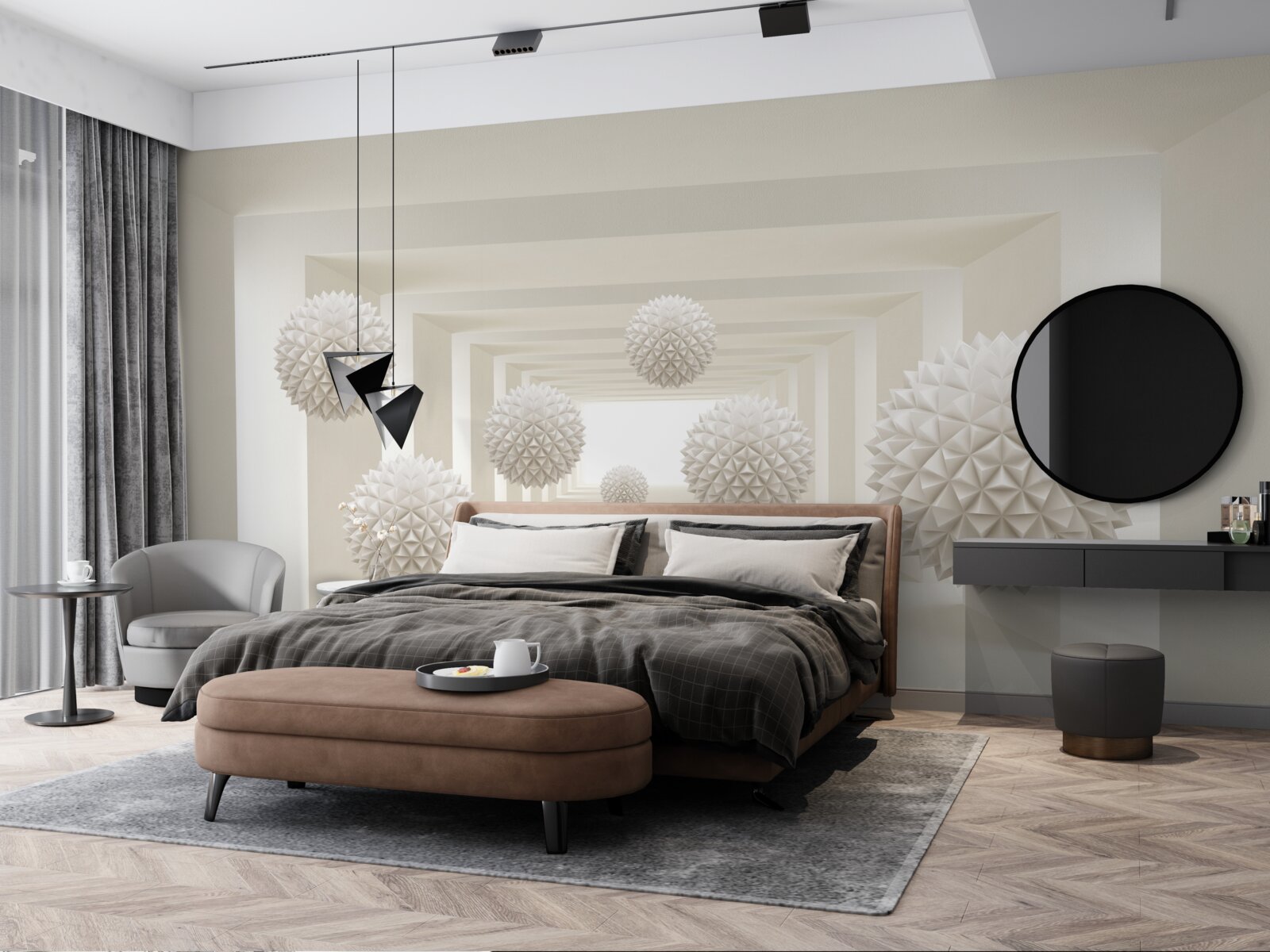 Фотошпалери підземний перехід з шипованими кулями