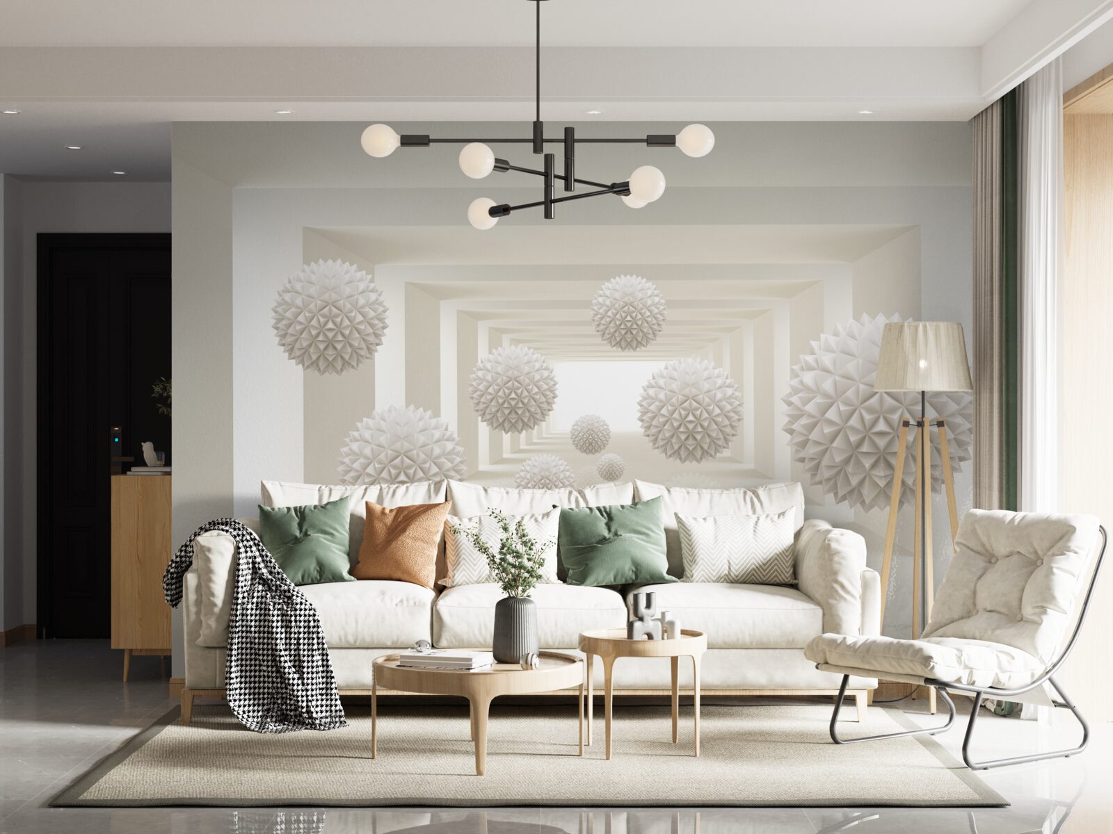 Фотошпалери підземний перехід з шипованими кулями