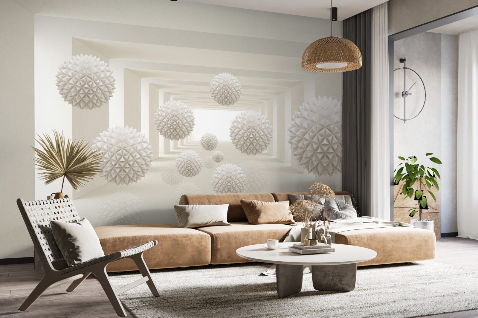 Фотошпалери підземний перехід з шипованими кулями