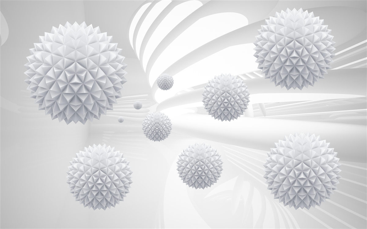 Фотошпалери шипасті кульки, що плавають у стані невагомості