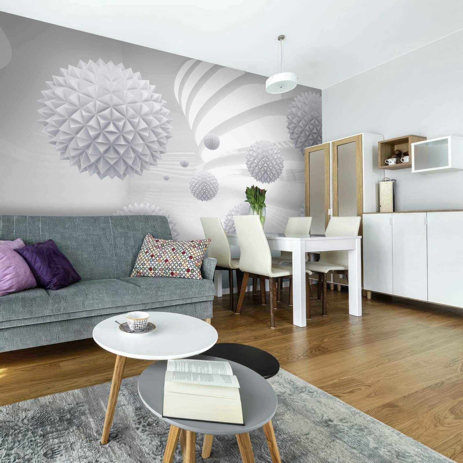 Фотошпалери шипасті кульки, що плавають у стані невагомості