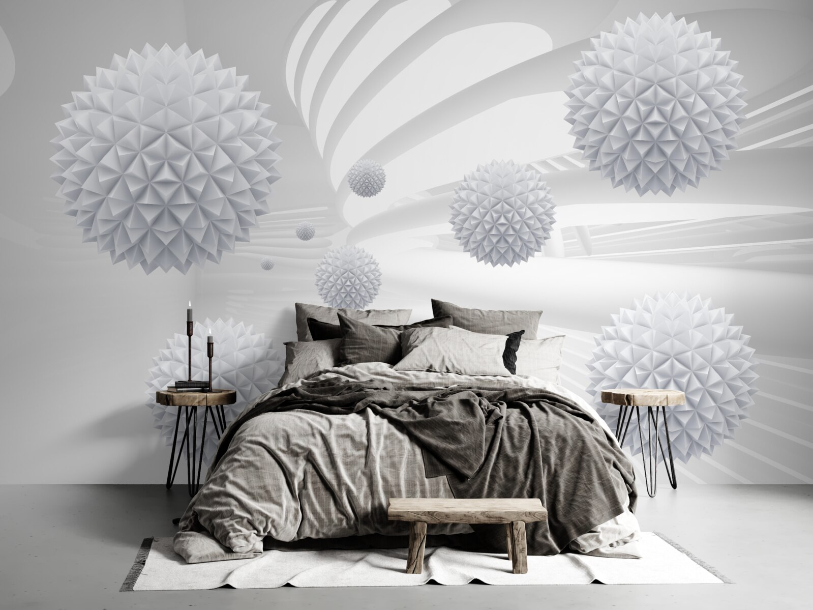 Фотошпалери шипасті кульки, що плавають у стані невагомості