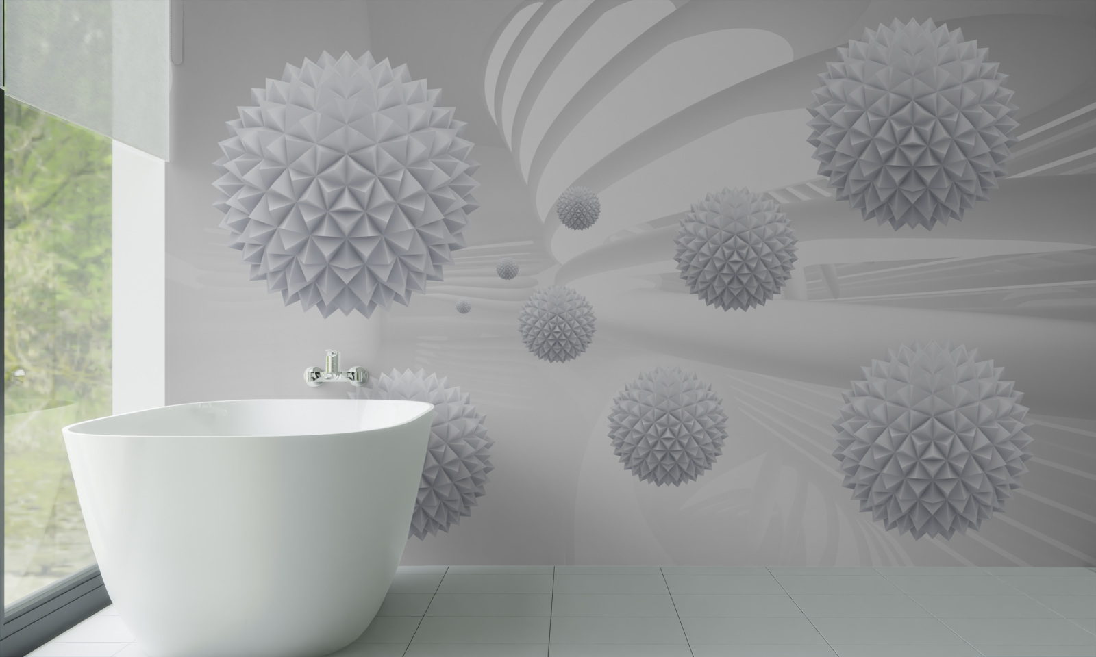 Фотошпалери шипасті кульки, що плавають у стані невагомості