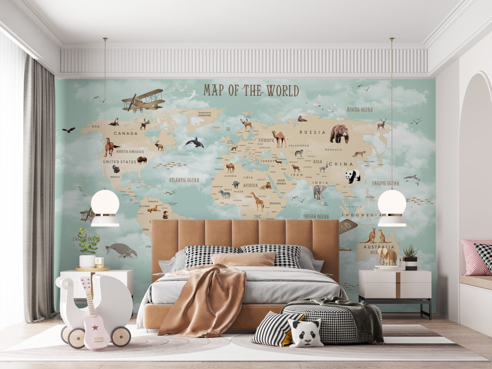 Фотошпалери фауна в географічному атласі