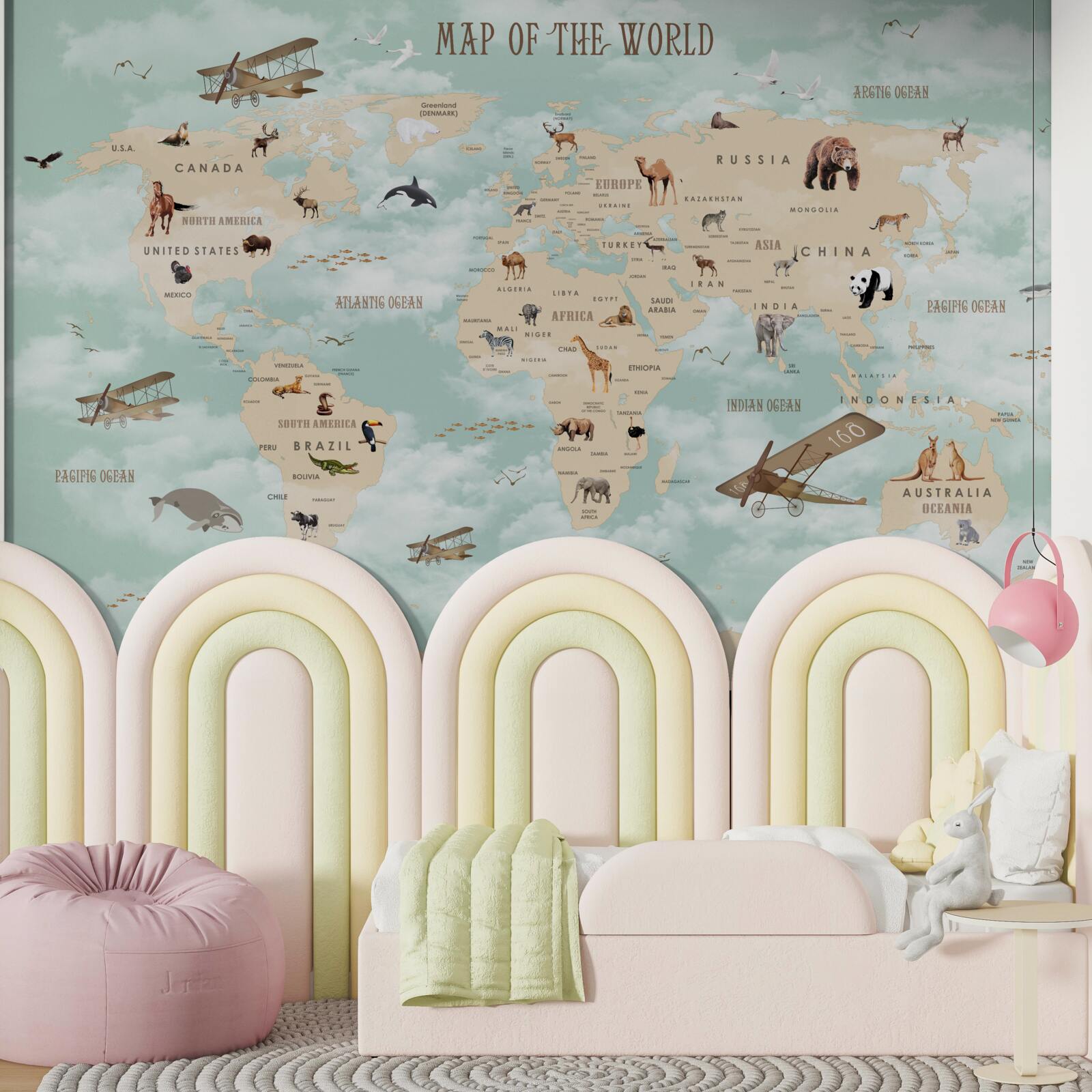 Фотошпалери фауна в географічному атласі