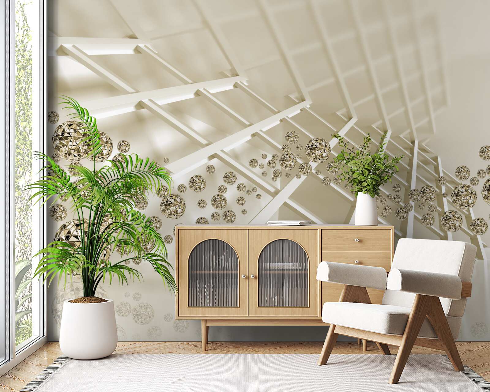 Фотошпалери м'ячі з блискучим відскоком