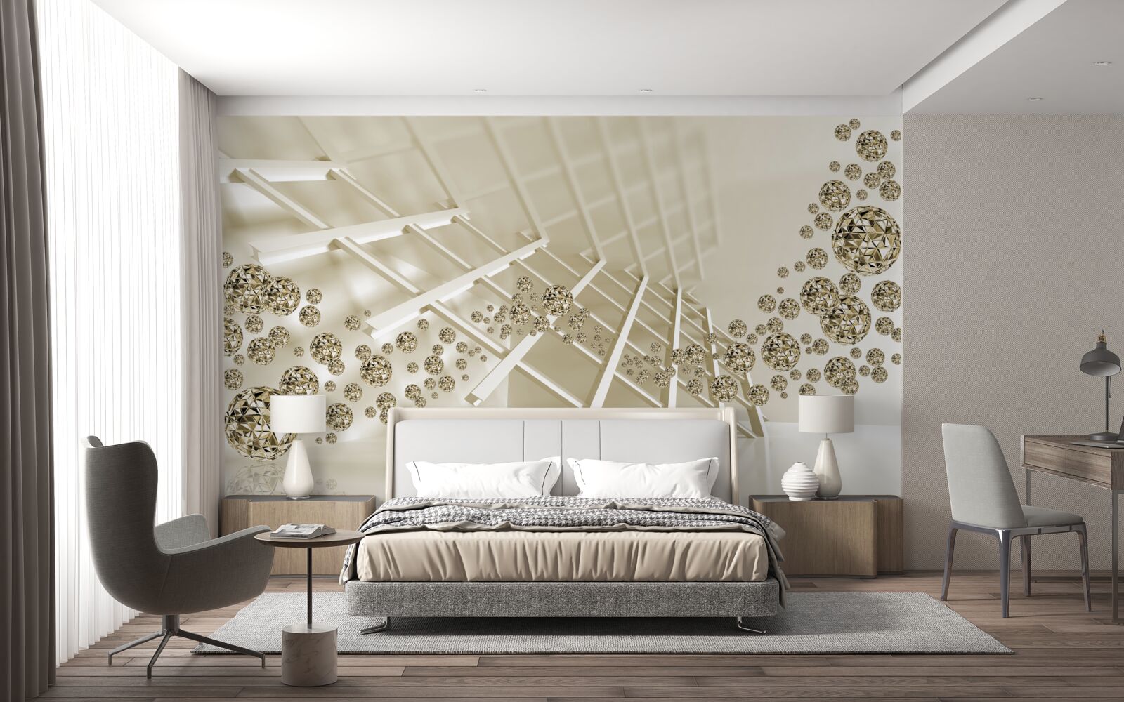 Фотошпалери м'ячі з блискучим відскоком