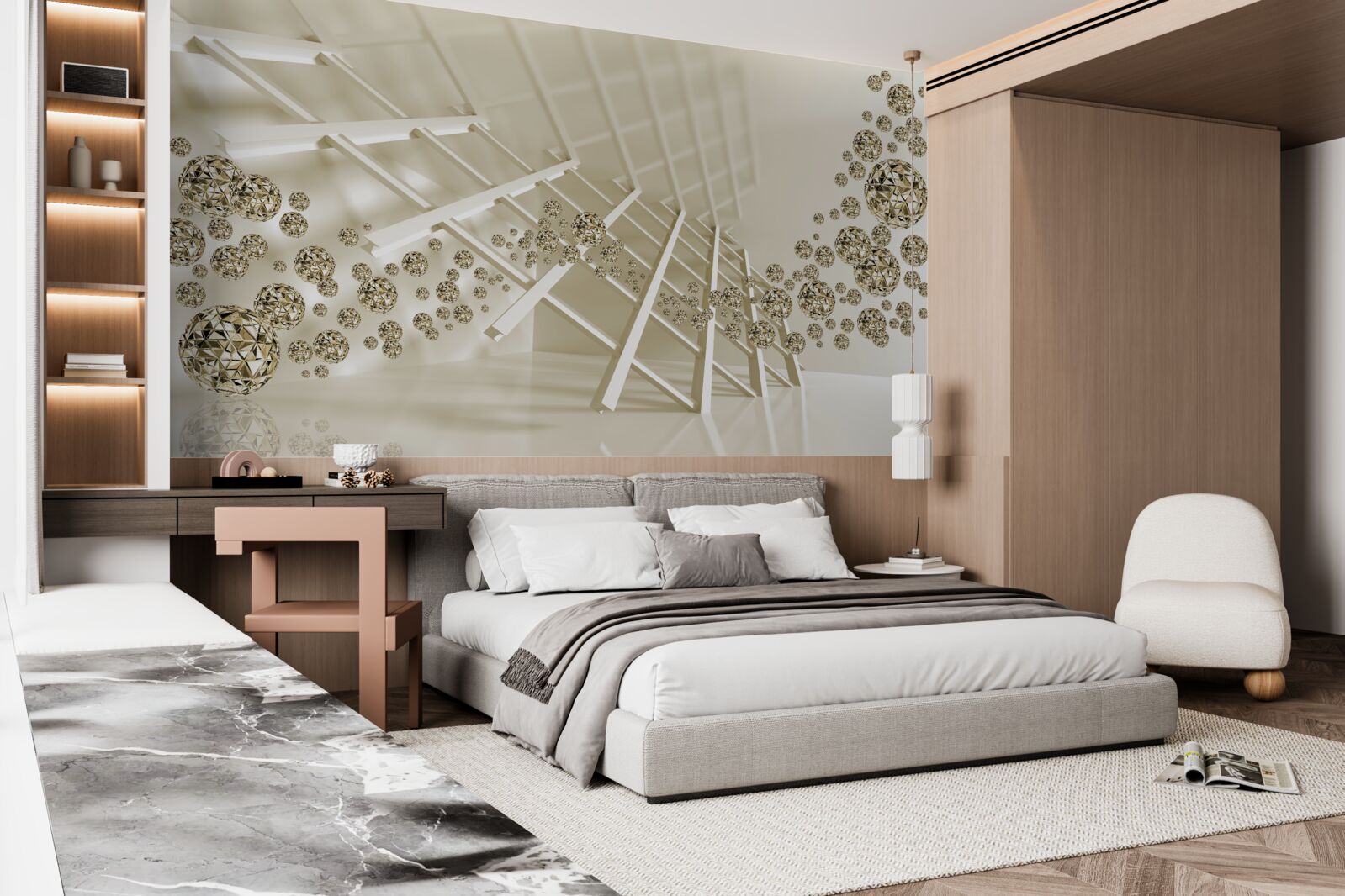 Фотошпалери м'ячі з блискучим відскоком