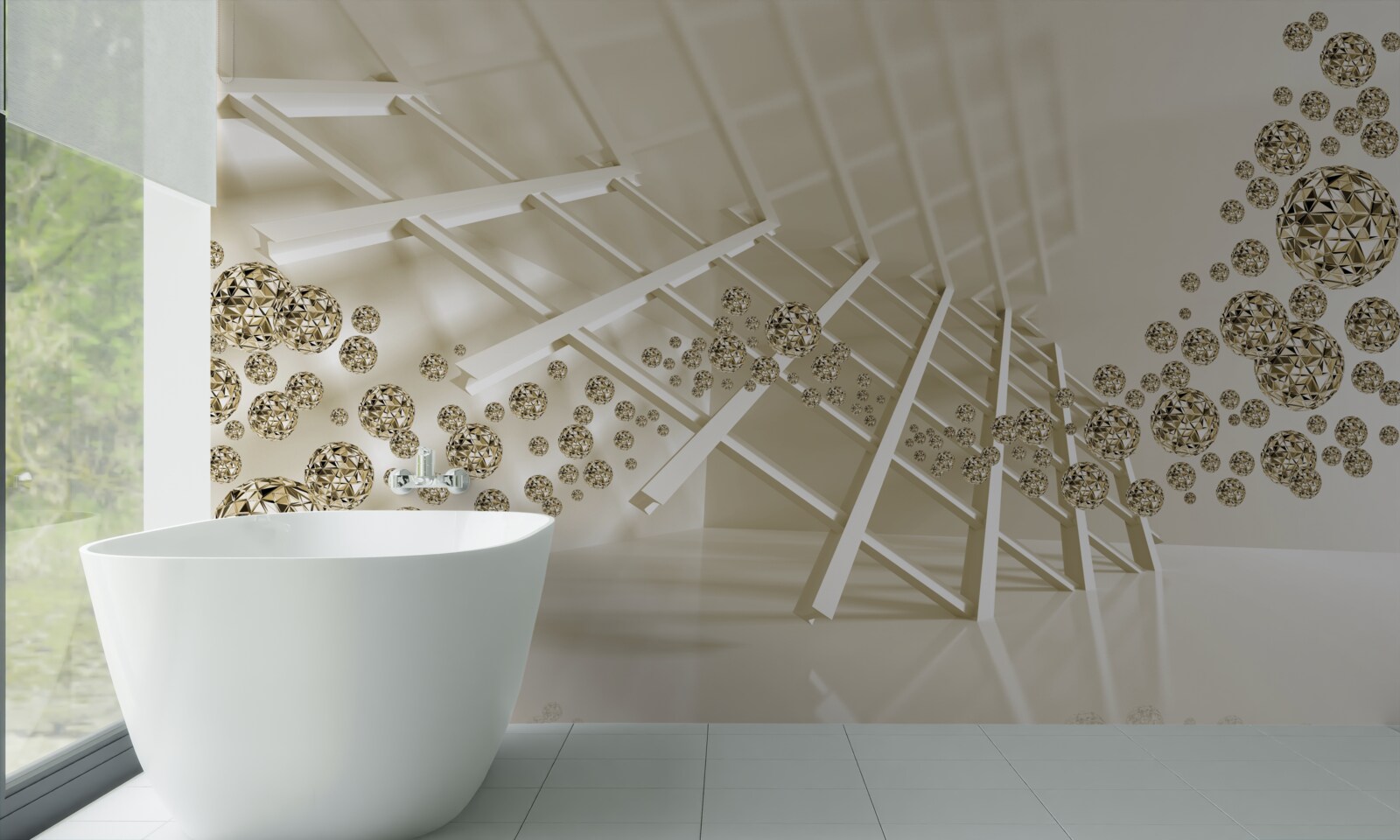 Фотошпалери м'ячі з блискучим відскоком