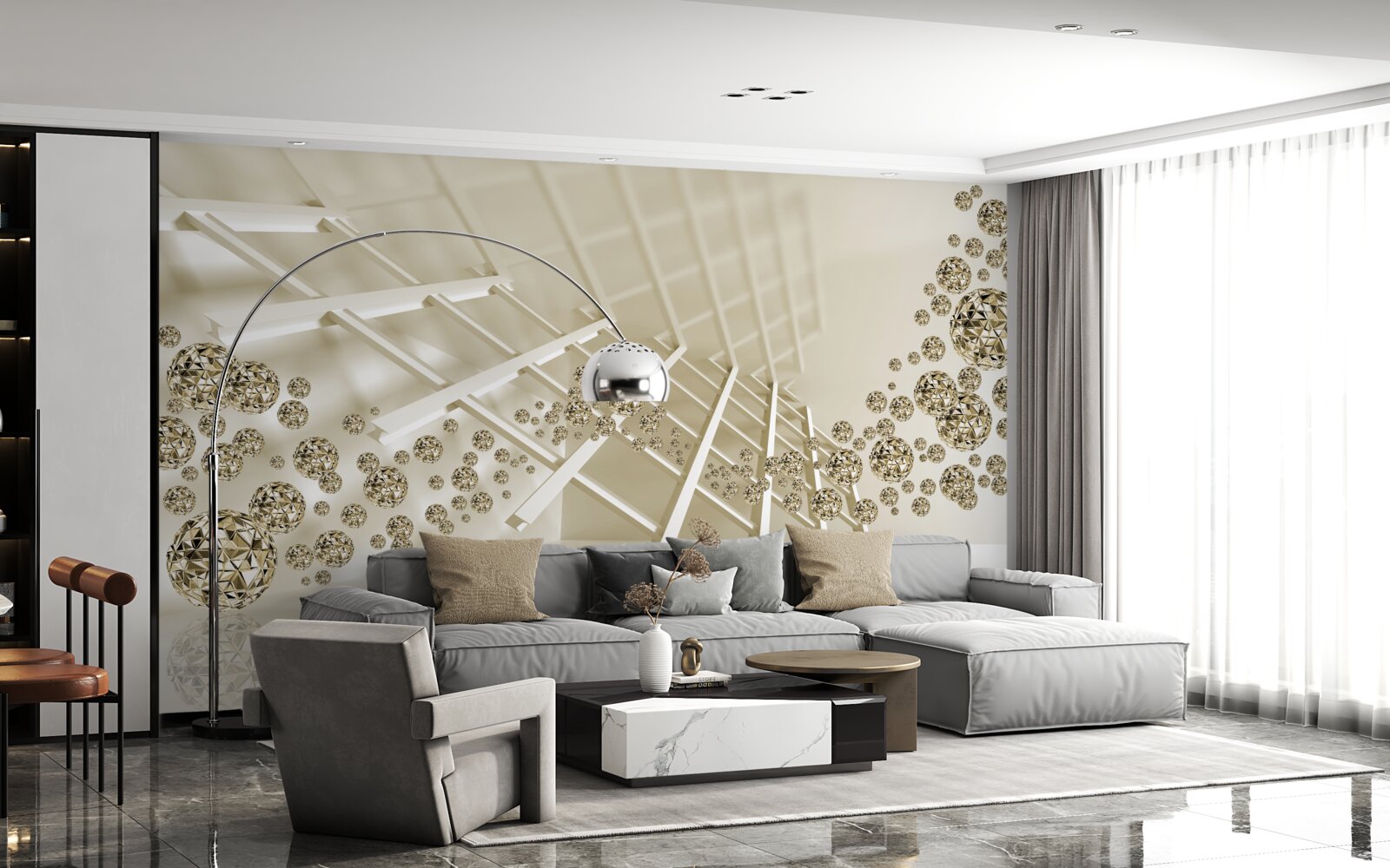 Фотошпалери м'ячі з блискучим відскоком