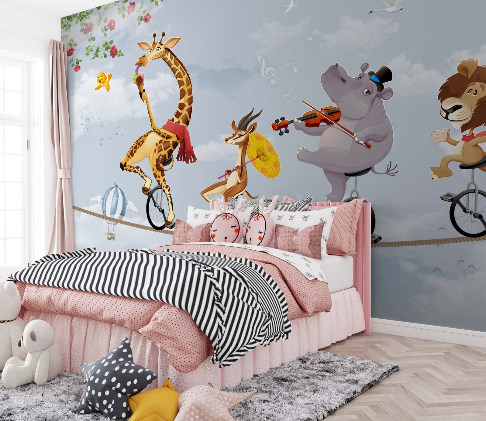 Фотошпалери циркові тварини на канаті