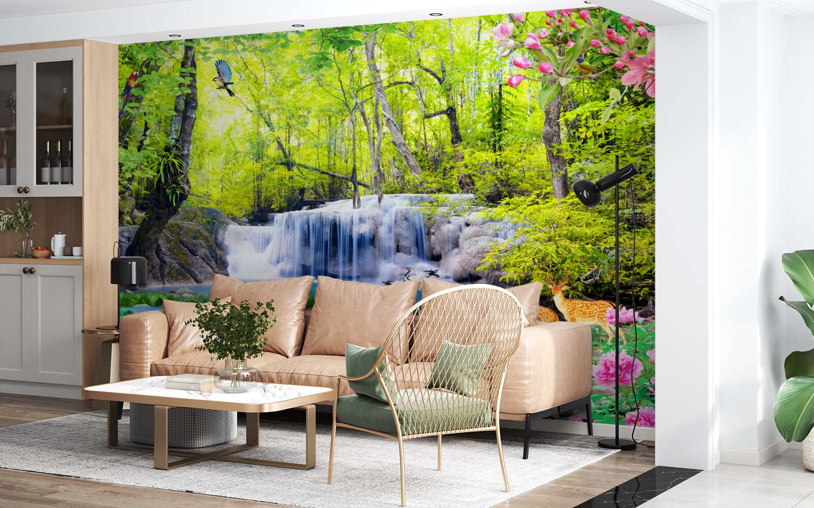 Фотошпалери літній водоспад має в собі магію природи