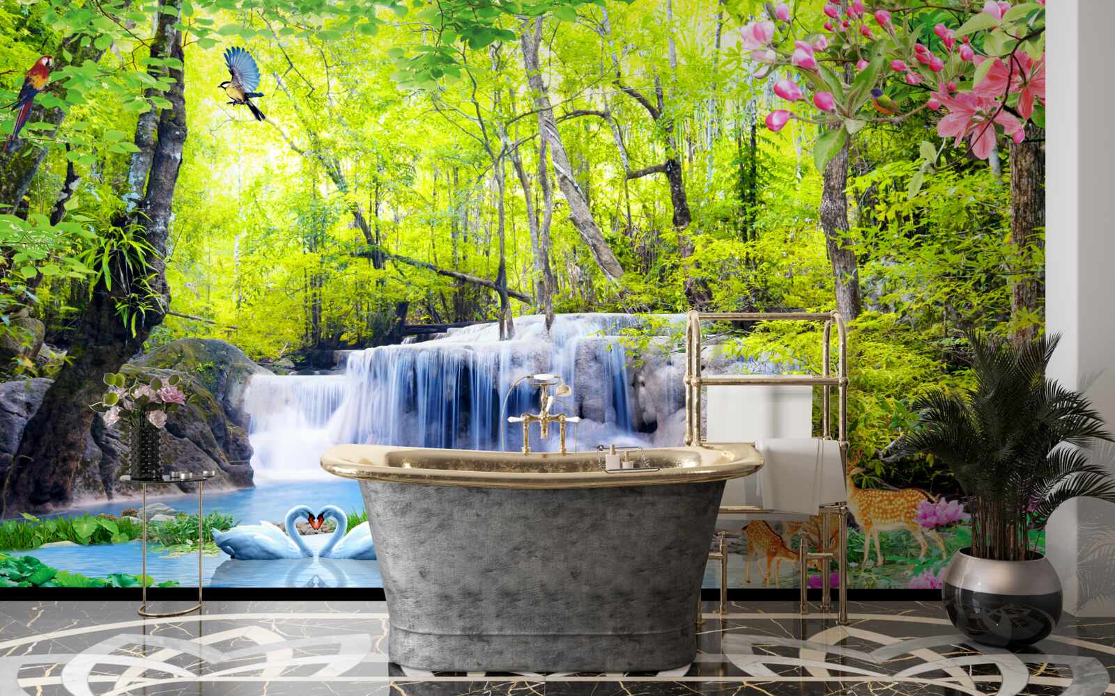 Фотошпалери літній водоспад має в собі магію природи