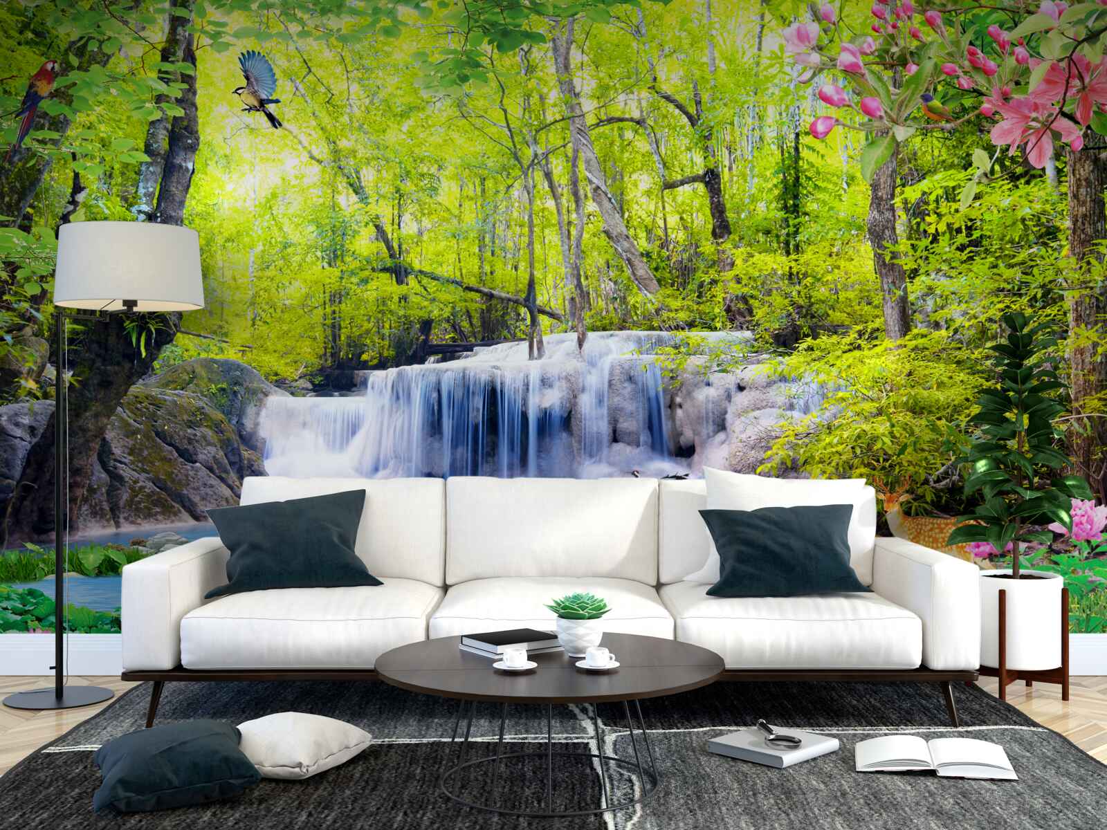 Фотошпалери літній водоспад має в собі магію природи