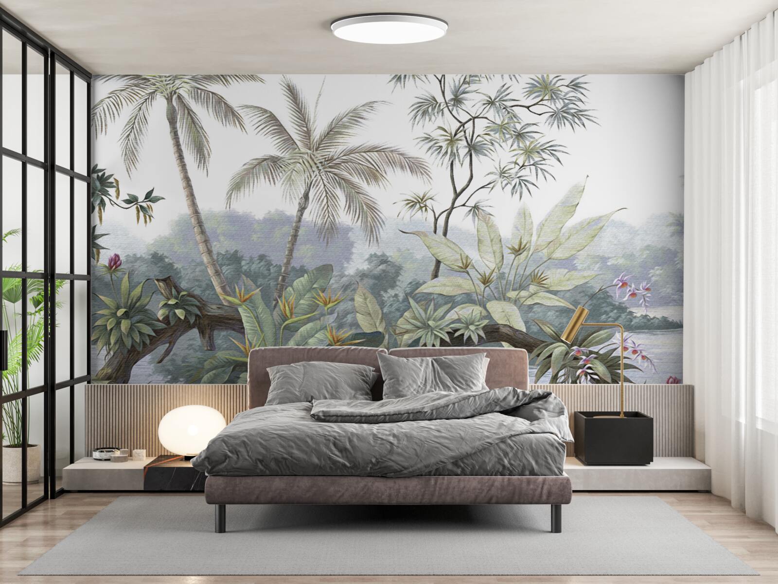 Фотошпалери рослини в джунглях після дощу