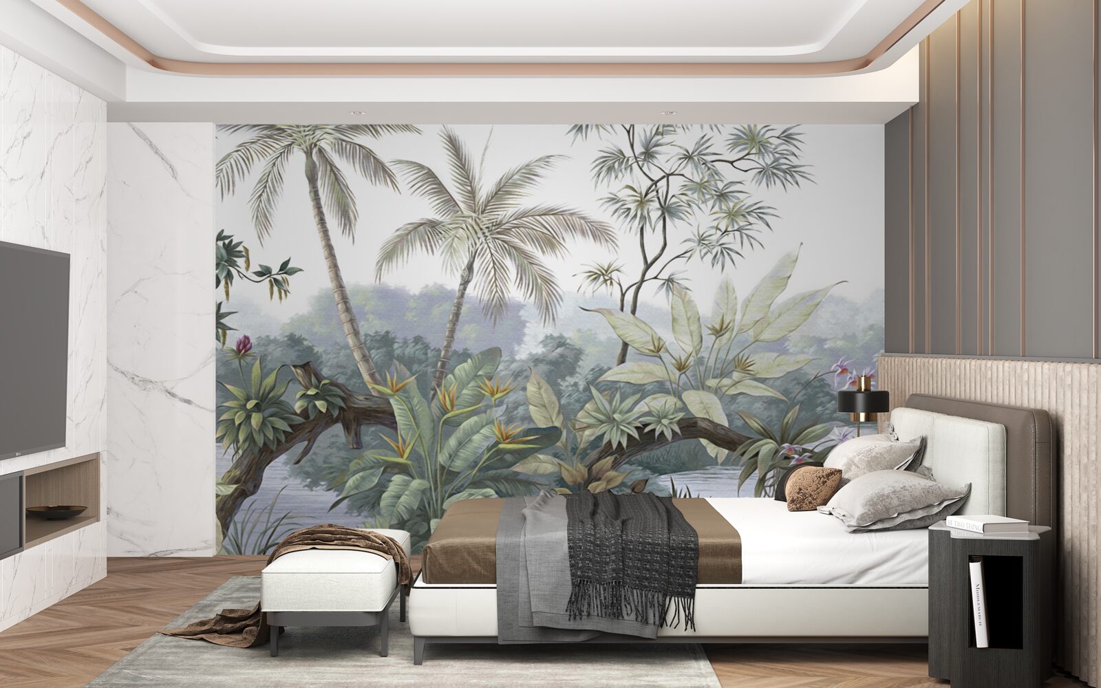 Фотошпалери рослини в джунглях після дощу