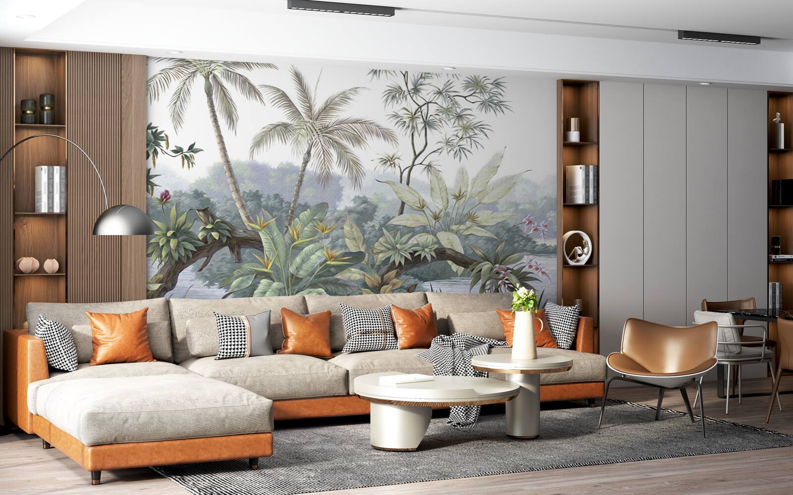 Фотошпалери рослини в джунглях після дощу