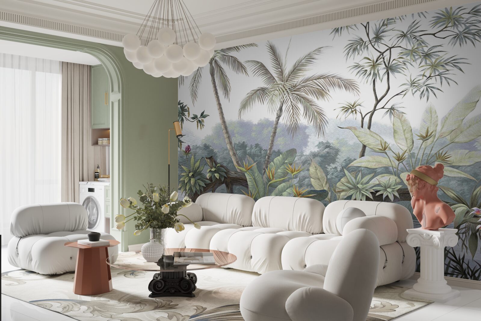 Фотошпалери рослини в джунглях після дощу