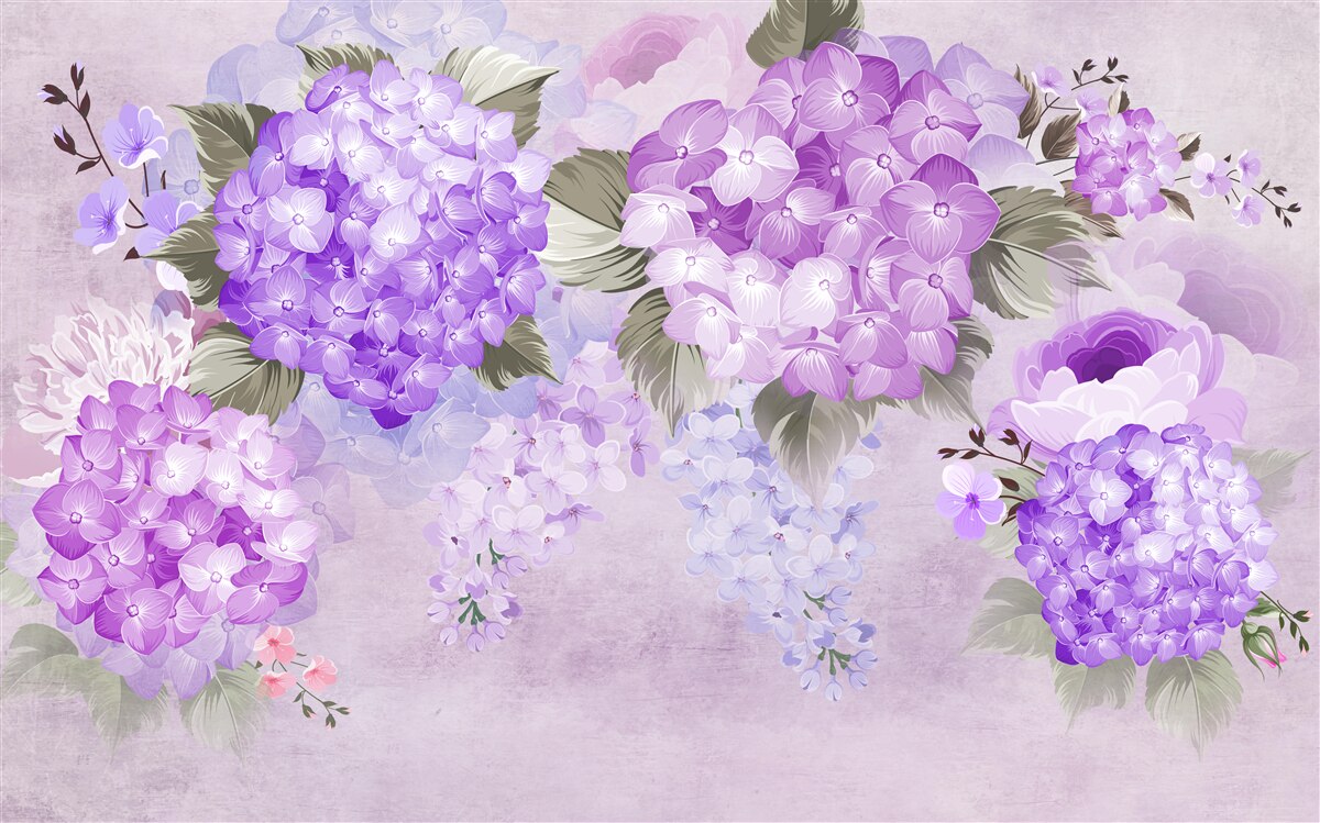 Фотошпалери поєднання кольорів у відтінках фіолетового