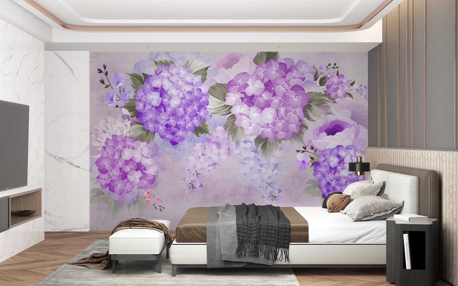 Фотошпалери поєднання кольорів у відтінках фіолетового