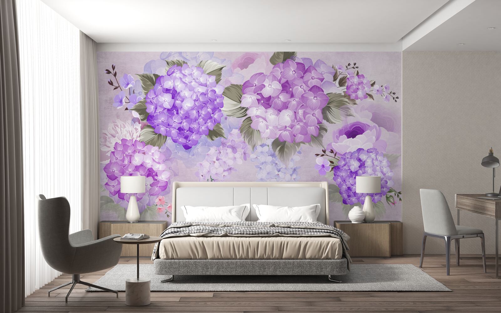 Фотошпалери поєднання кольорів у відтінках фіолетового