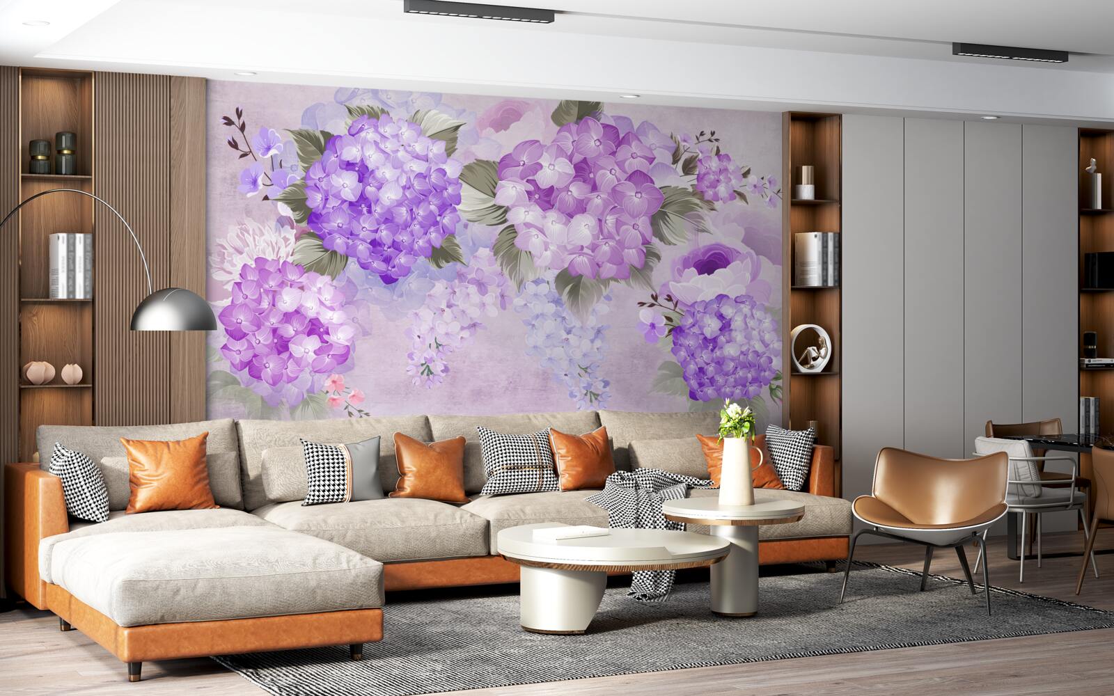 Фотошпалери поєднання кольорів у відтінках фіолетового