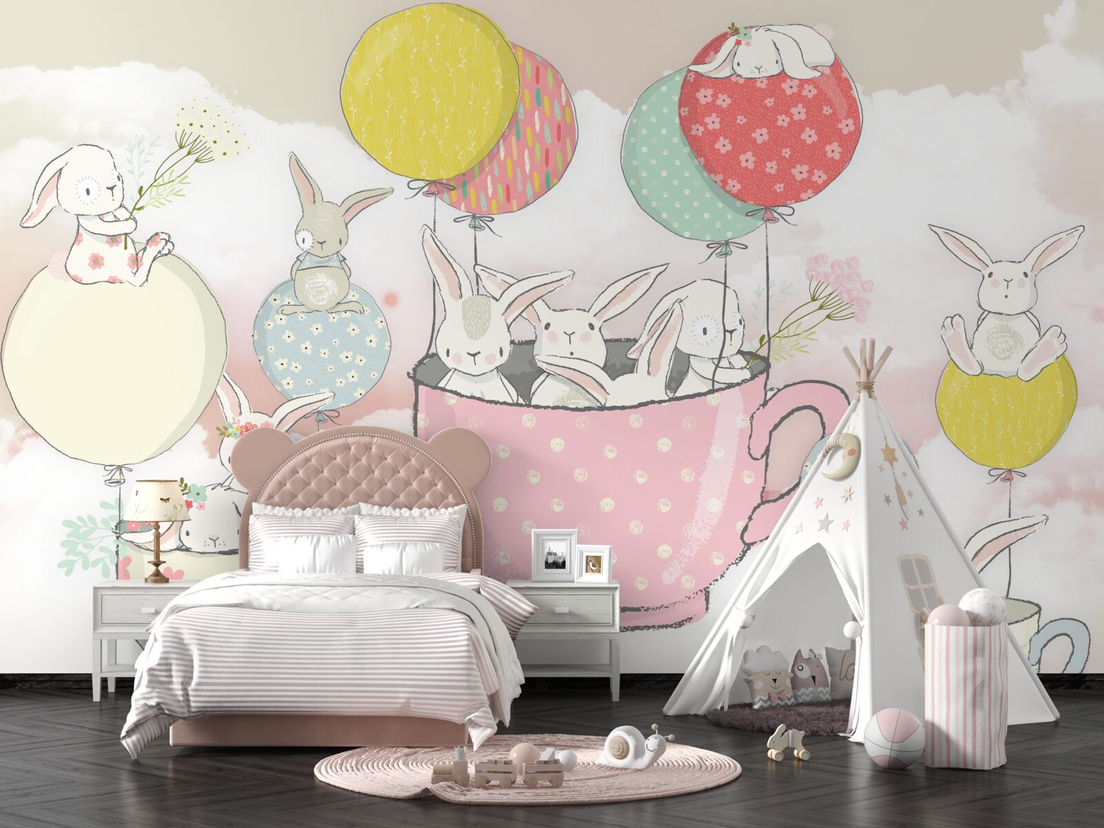 Фотошпалери кролики по колу