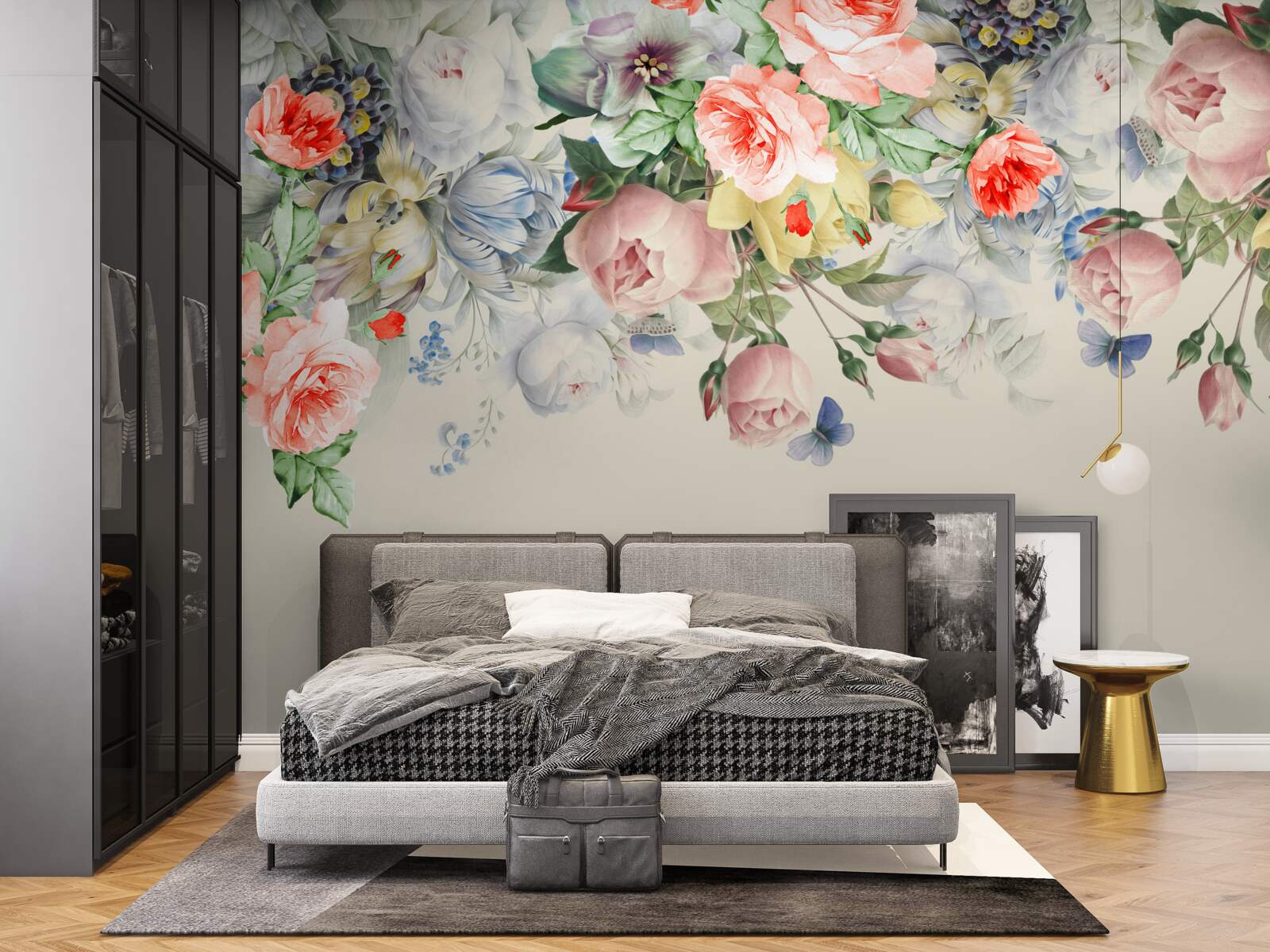 Фотошпалери сліпуче розмаїття флористичного паперу