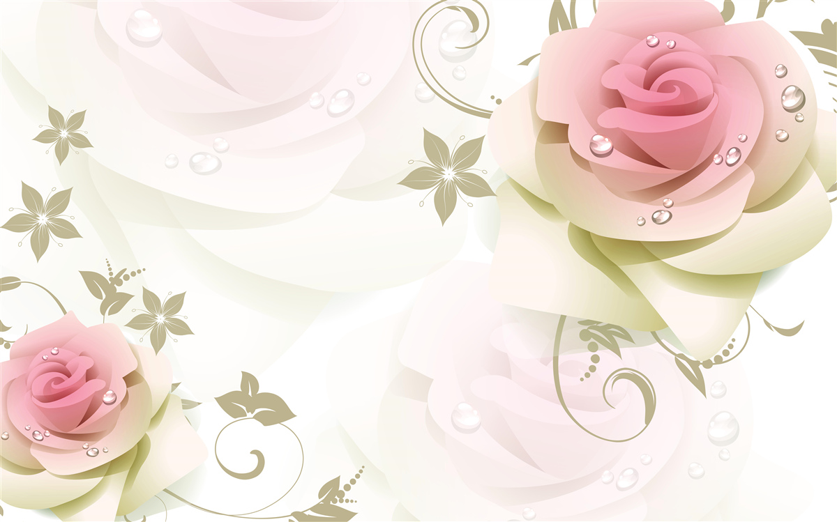 Фотошпалери тонкі рожеві бутони з перламутровими крапельками