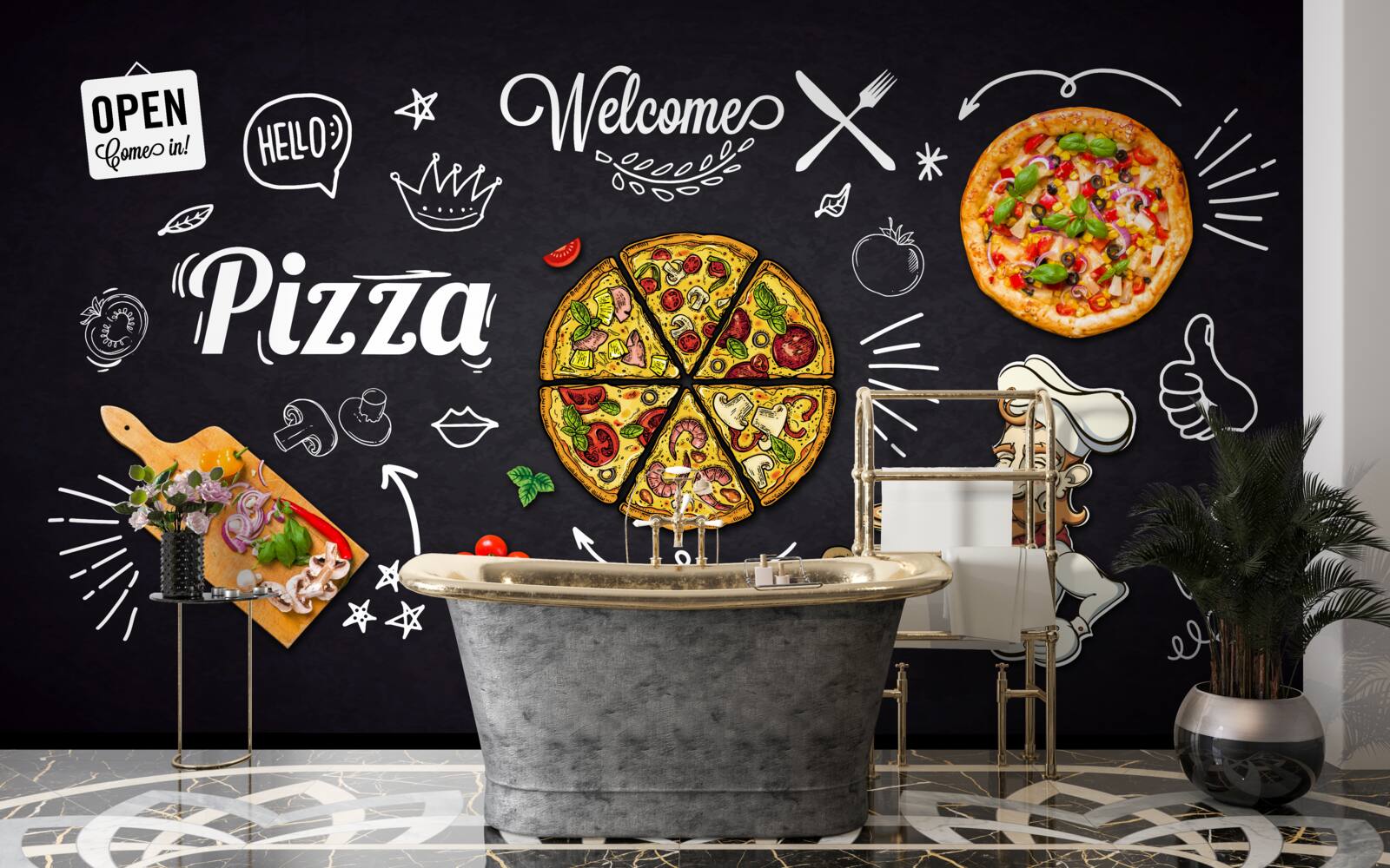 Фотошпалери готувати з піцою