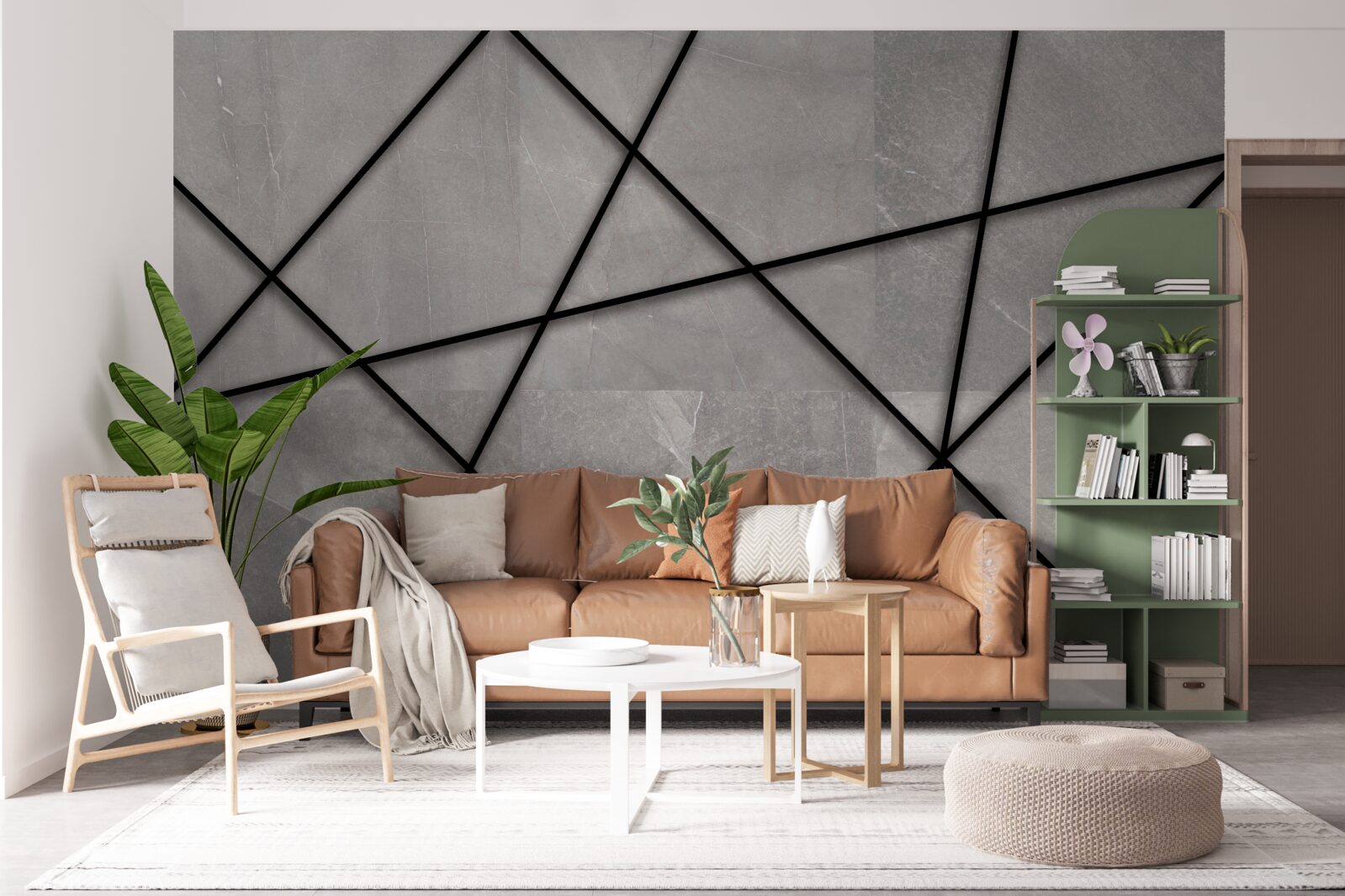 Фотошпалери чорні контури на сірому тлі