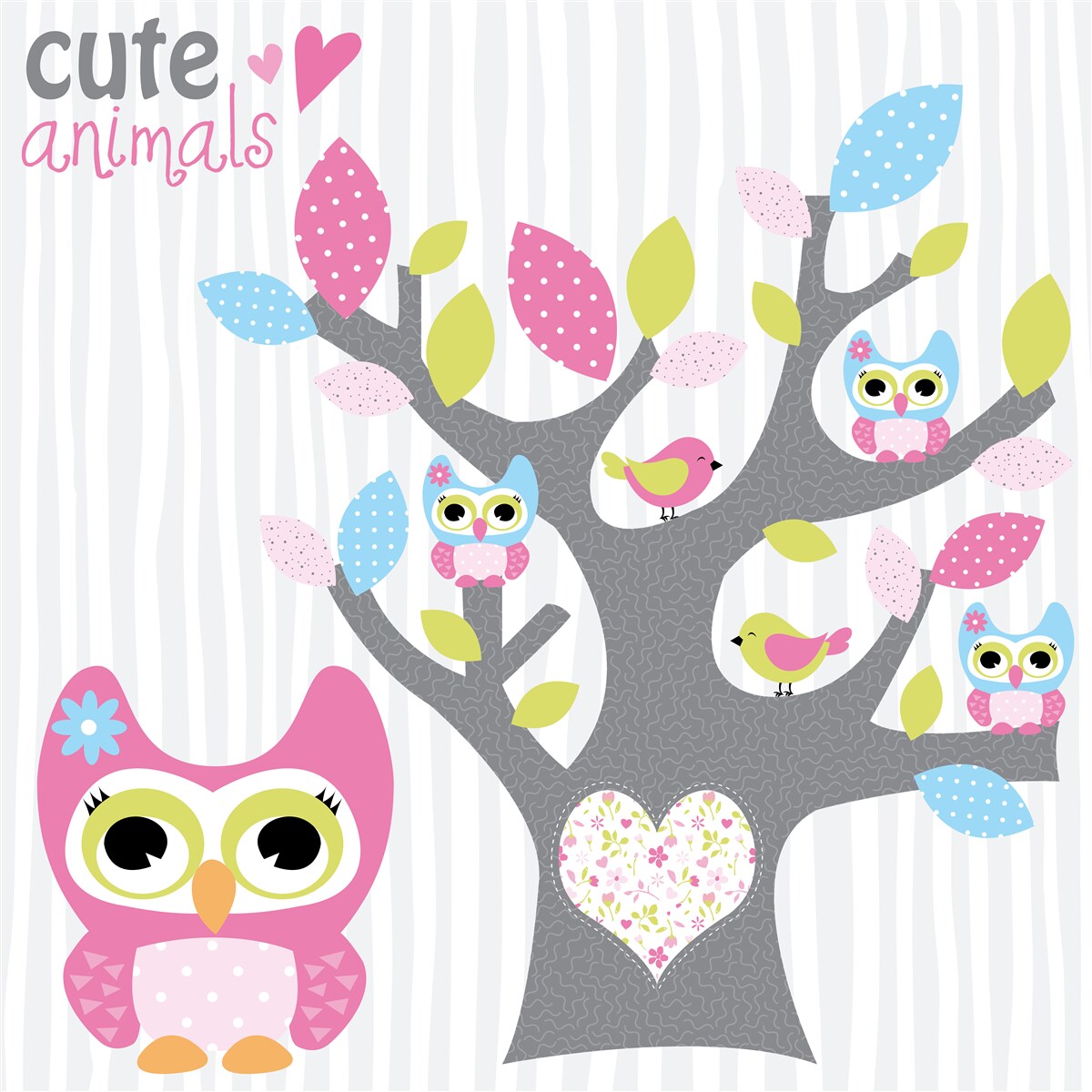 Фотошпалери пташенята сови на гілках