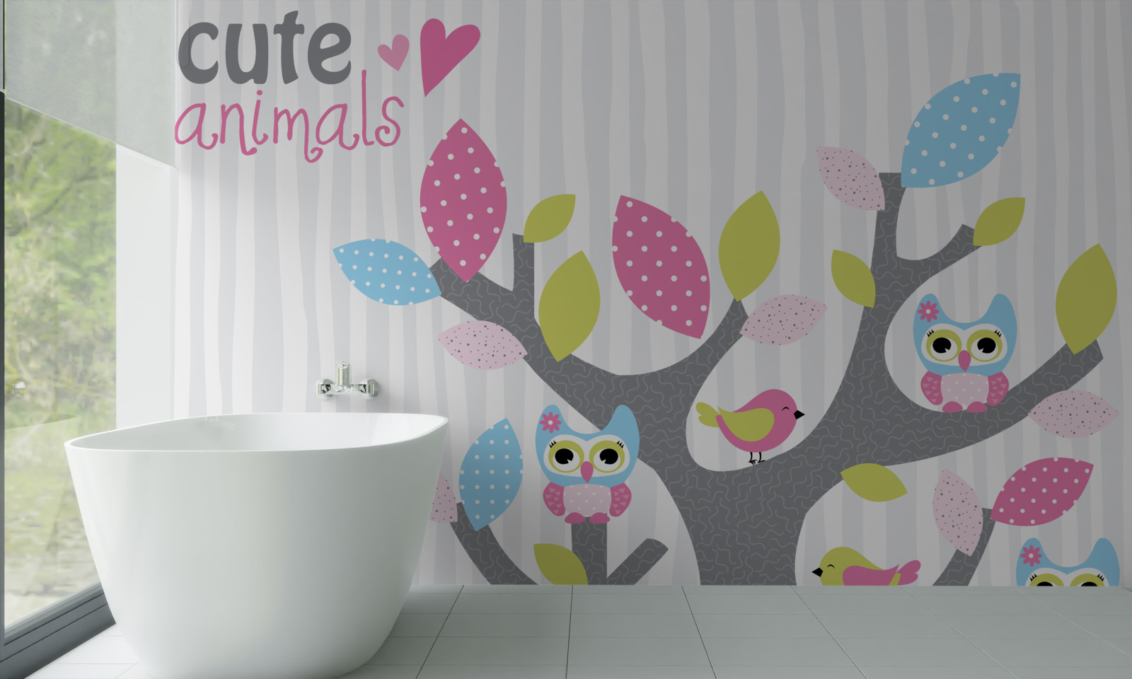 Фотошпалери пташенята сови на гілках