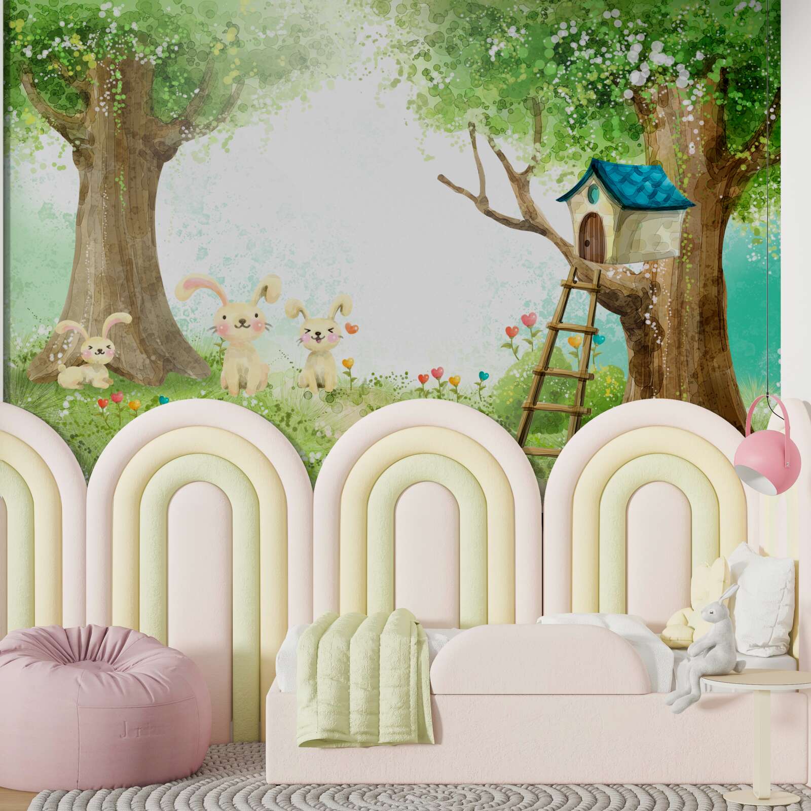 Фотошпалери кролики у своїй лісовій домівці