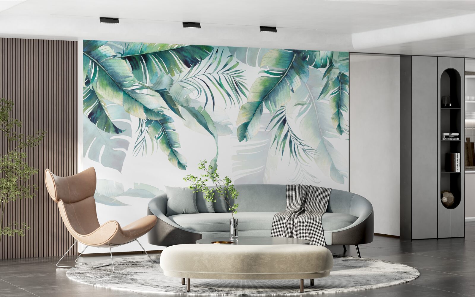 Фотошпалери тропічне зелене листя