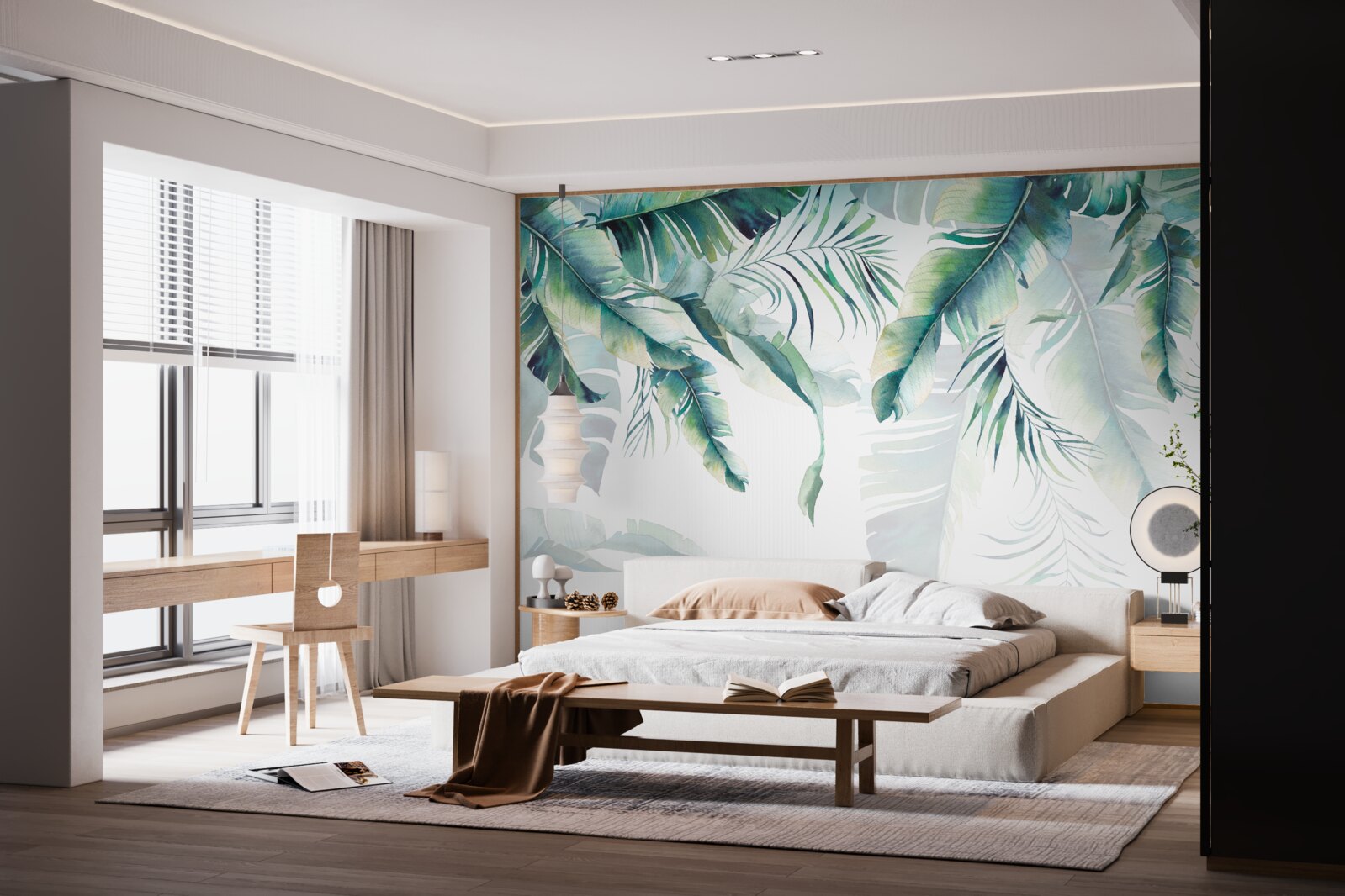 Фотошпалери тропічне зелене листя