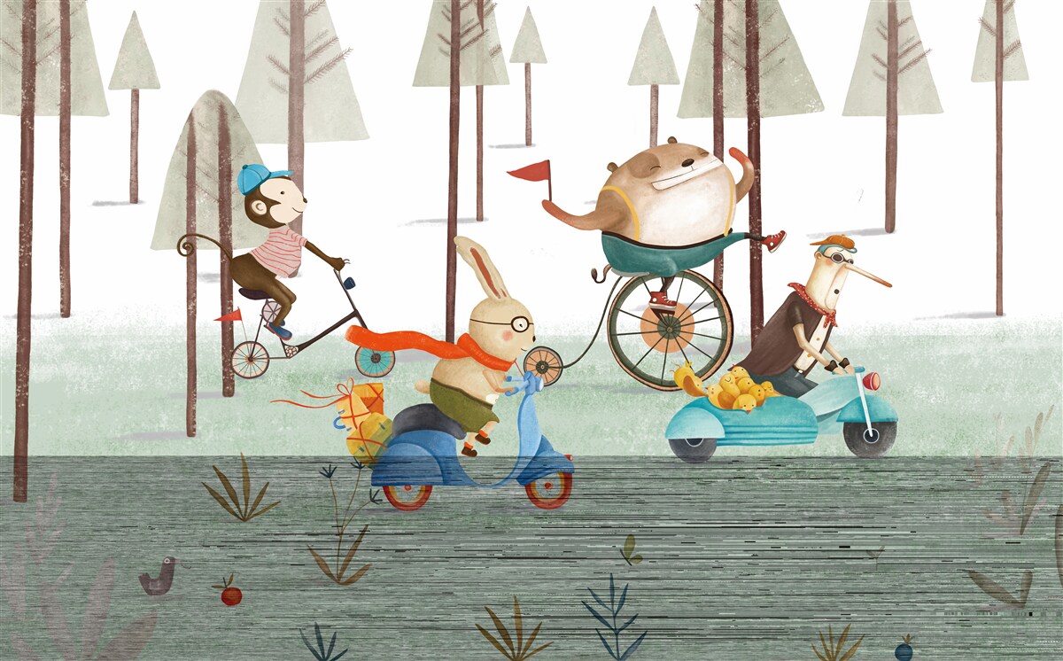 Фотошпалери змагання тварин у густому лісі