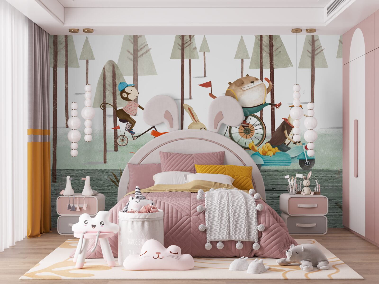 Фотошпалери змагання тварин у густому лісі