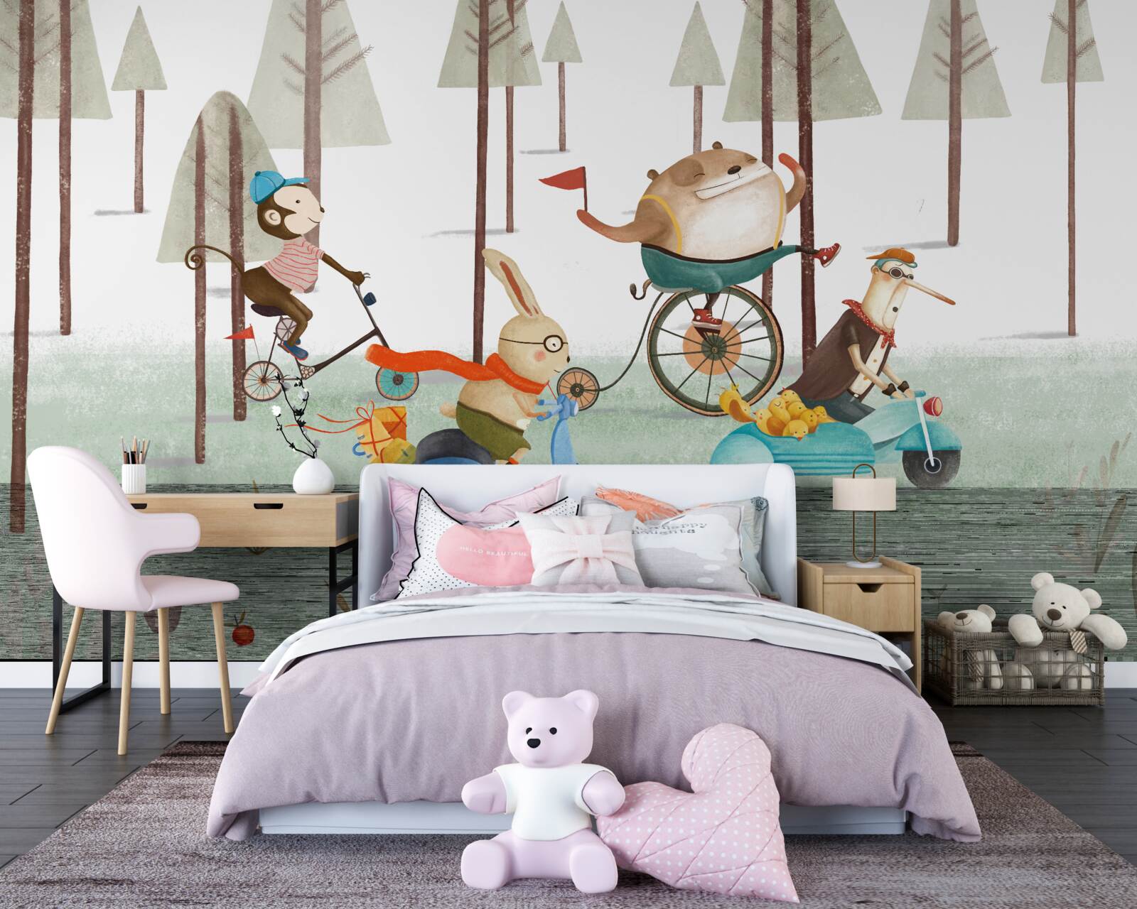 Фотошпалери змагання тварин у густому лісі