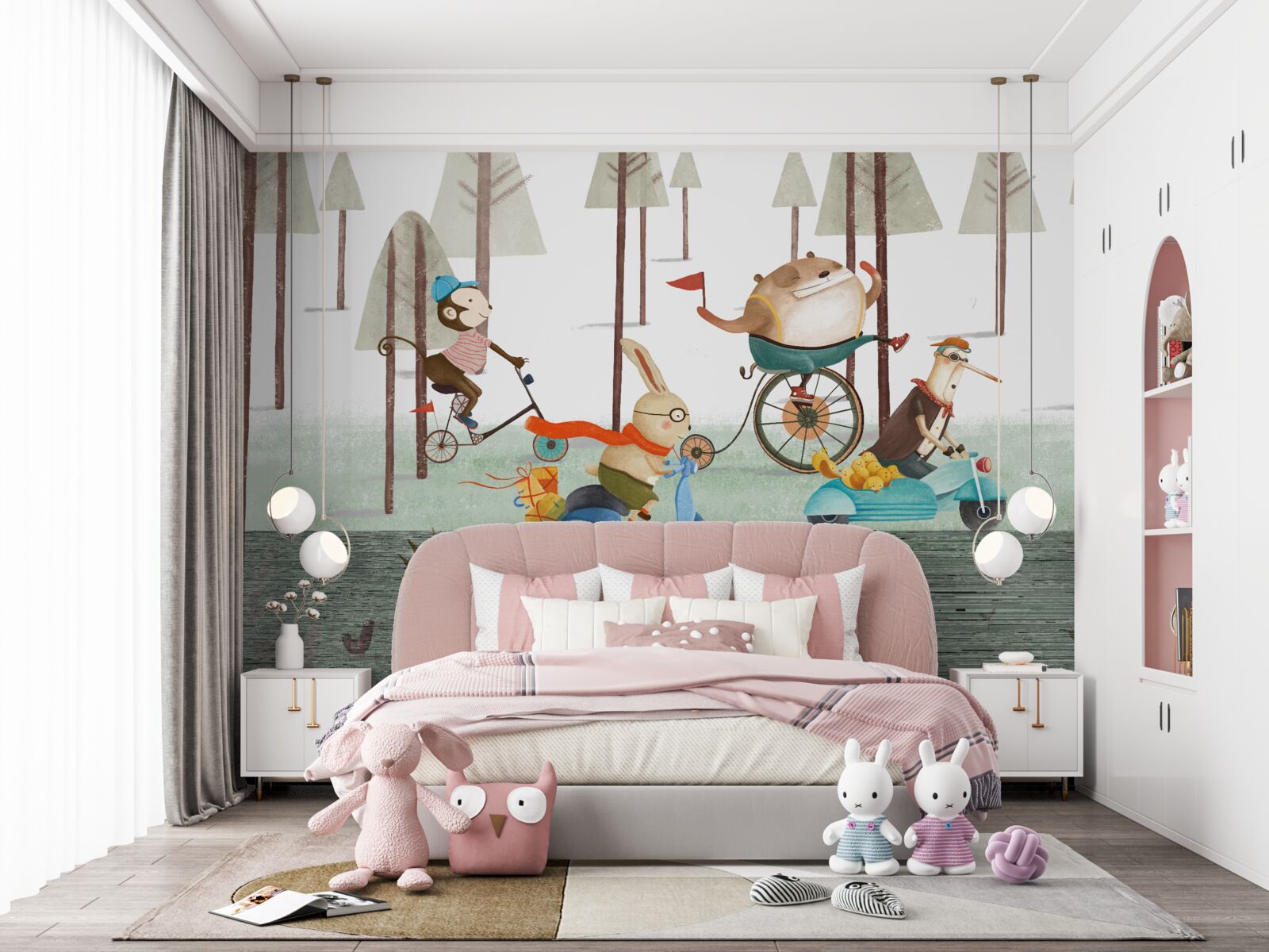 Фотошпалери змагання тварин у густому лісі