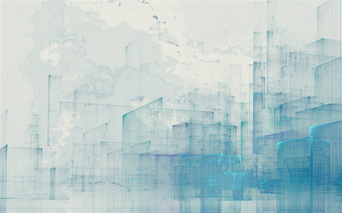 Фотошпалери абстрактне місто, оповите туманом