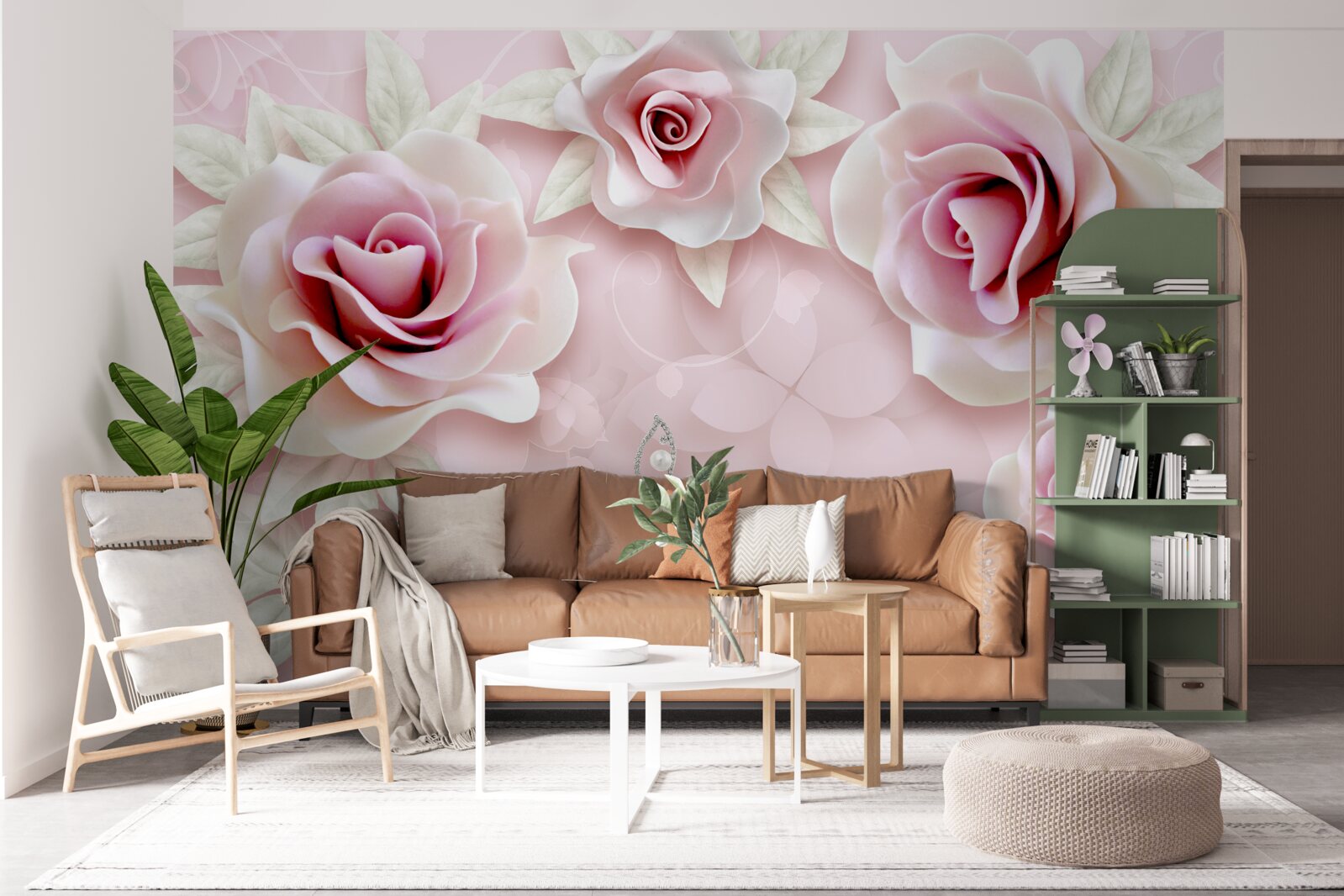 Фотошпалери елегантна порцелянова рожева в м'яких бузкових тонах