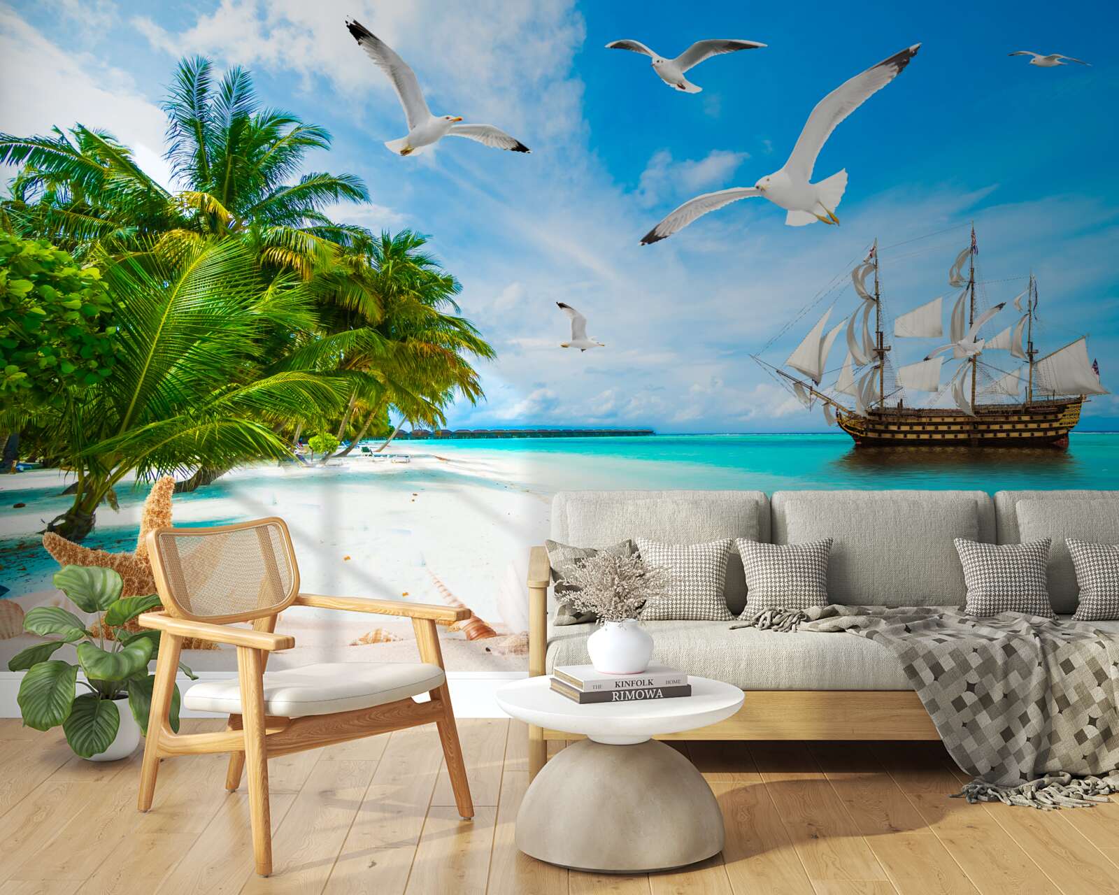 Фотошпалери причалити на безлюдному острові