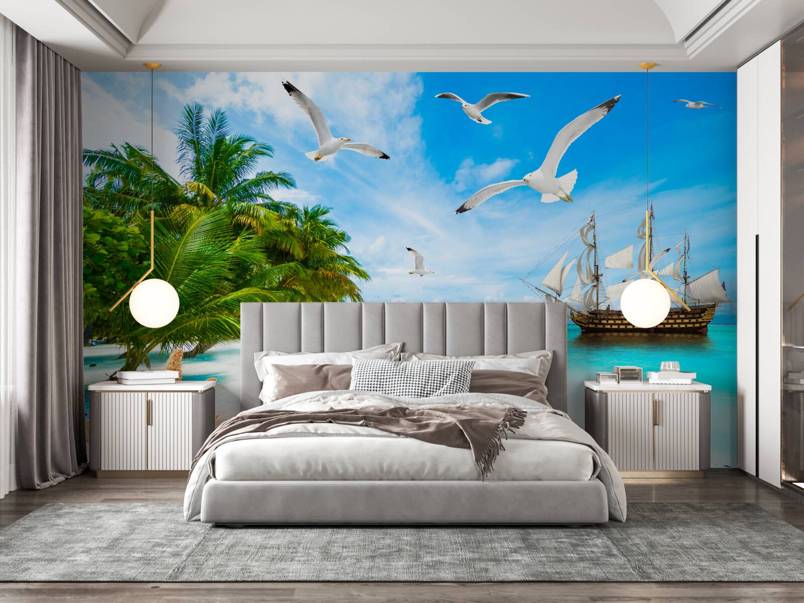 Фотошпалери причалити на безлюдному острові