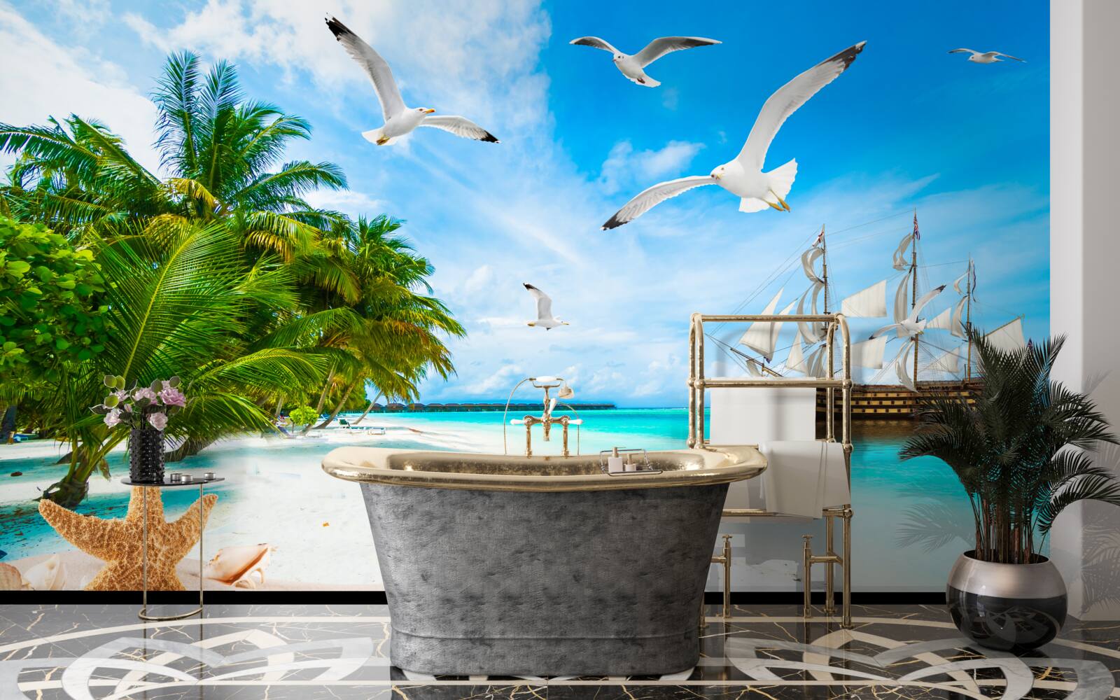 Фотошпалери причалити на безлюдному острові