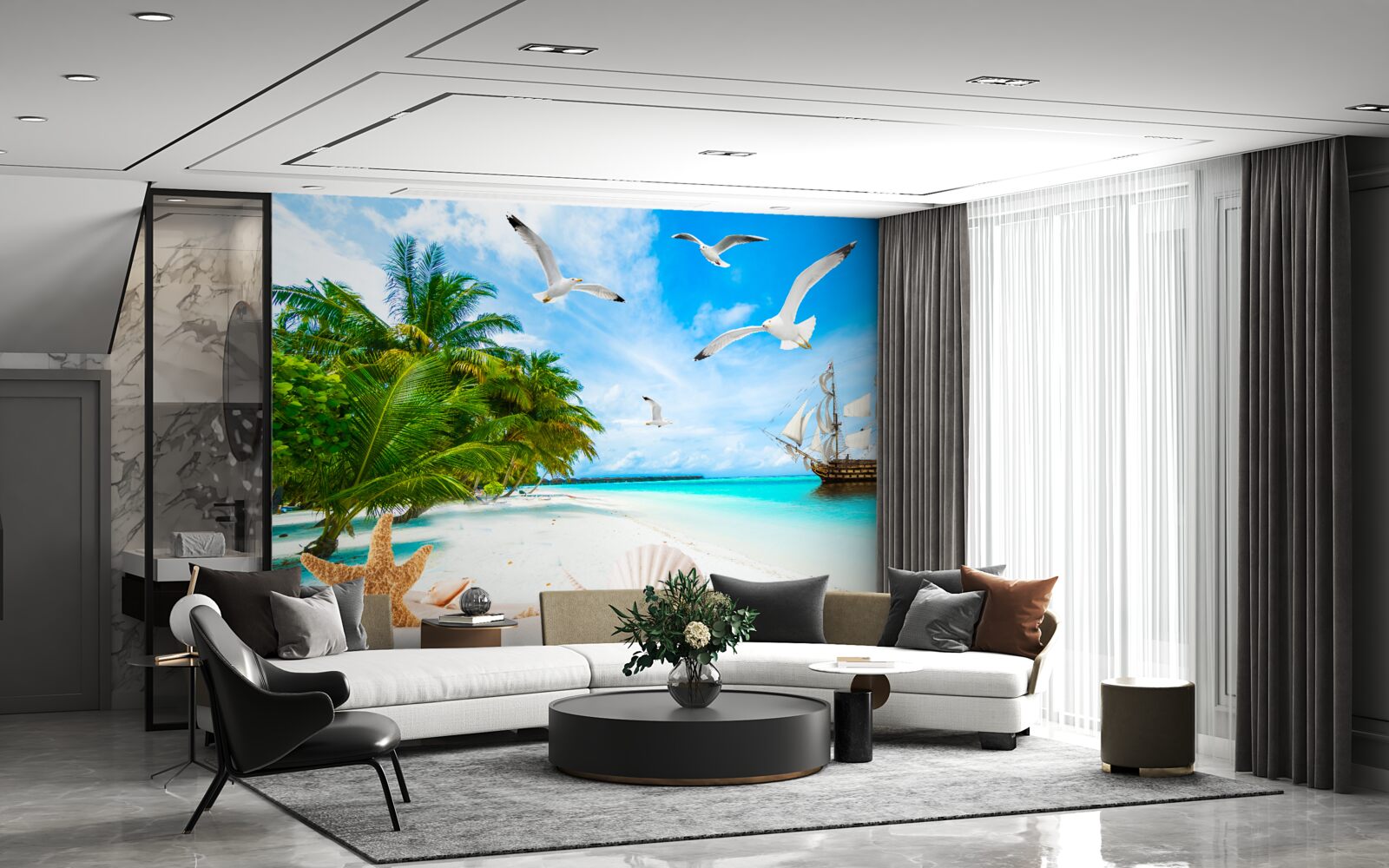 Фотошпалери причалити на безлюдному острові