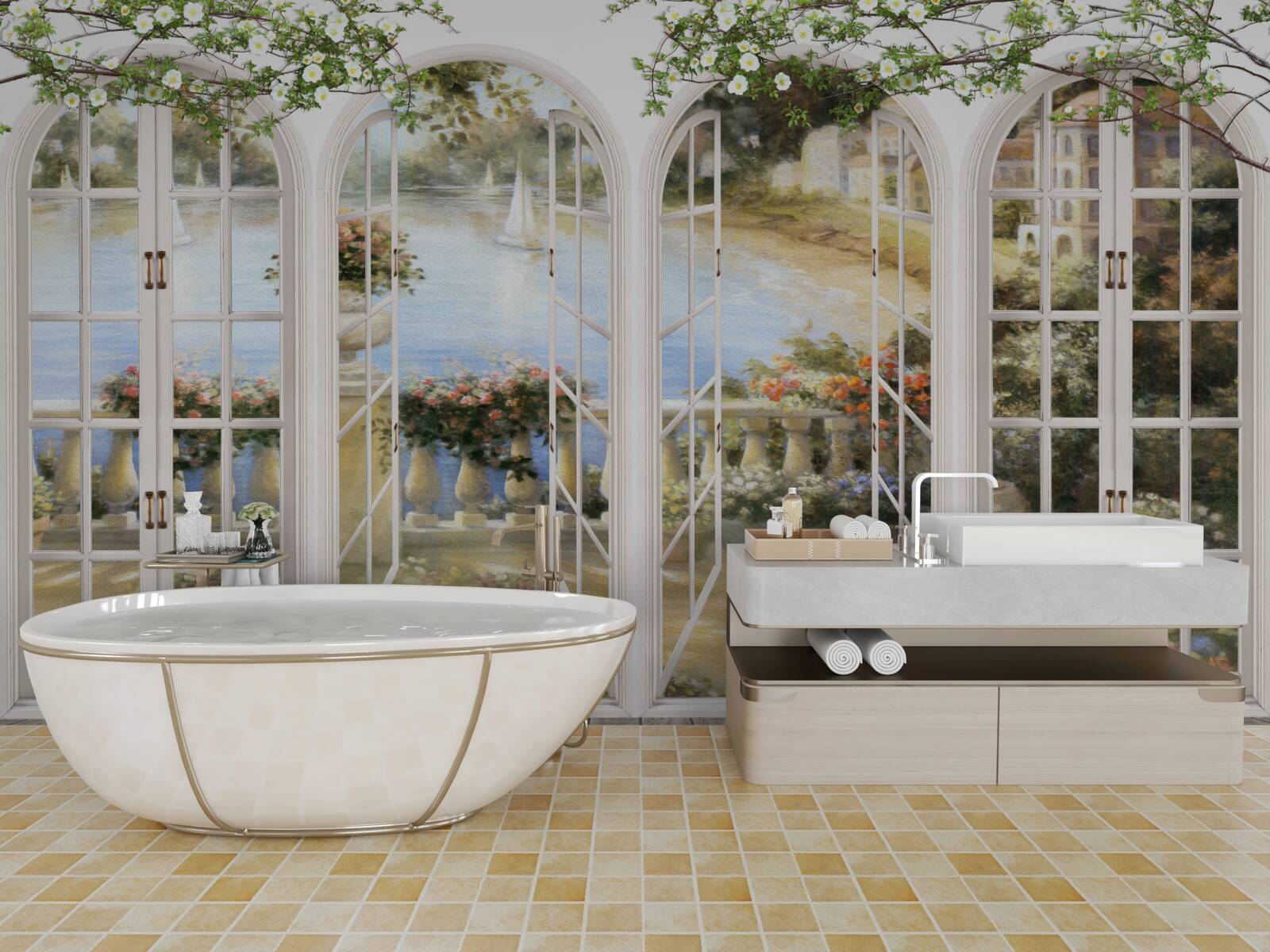 Фотошпалери вид на затоку з вікон