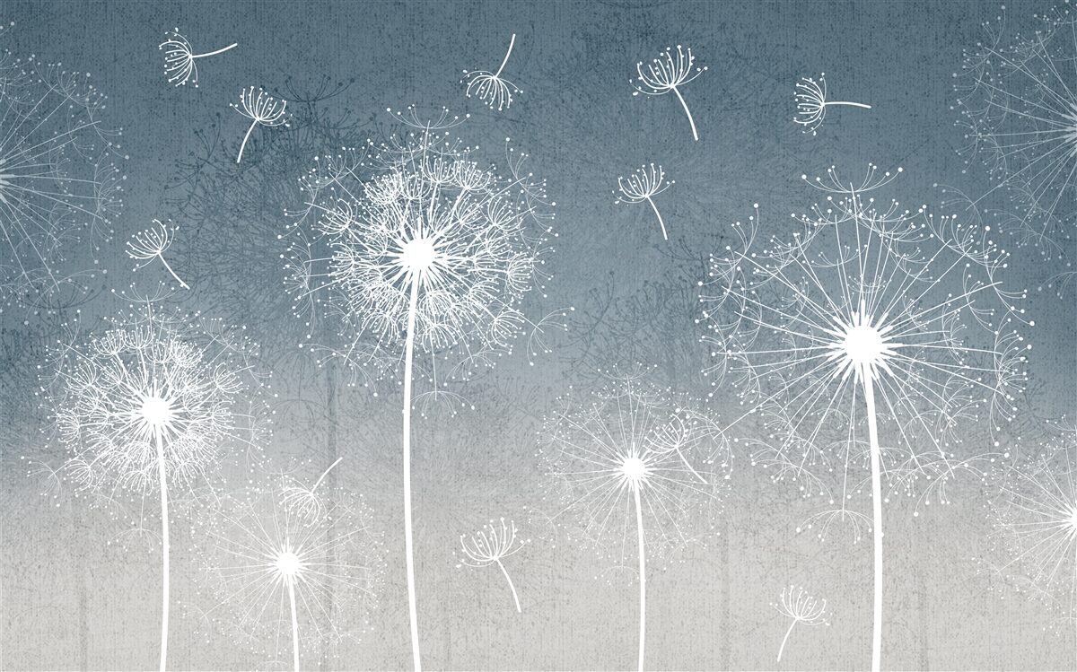 Фотошпалери легкий політ кульбаби в сутінках