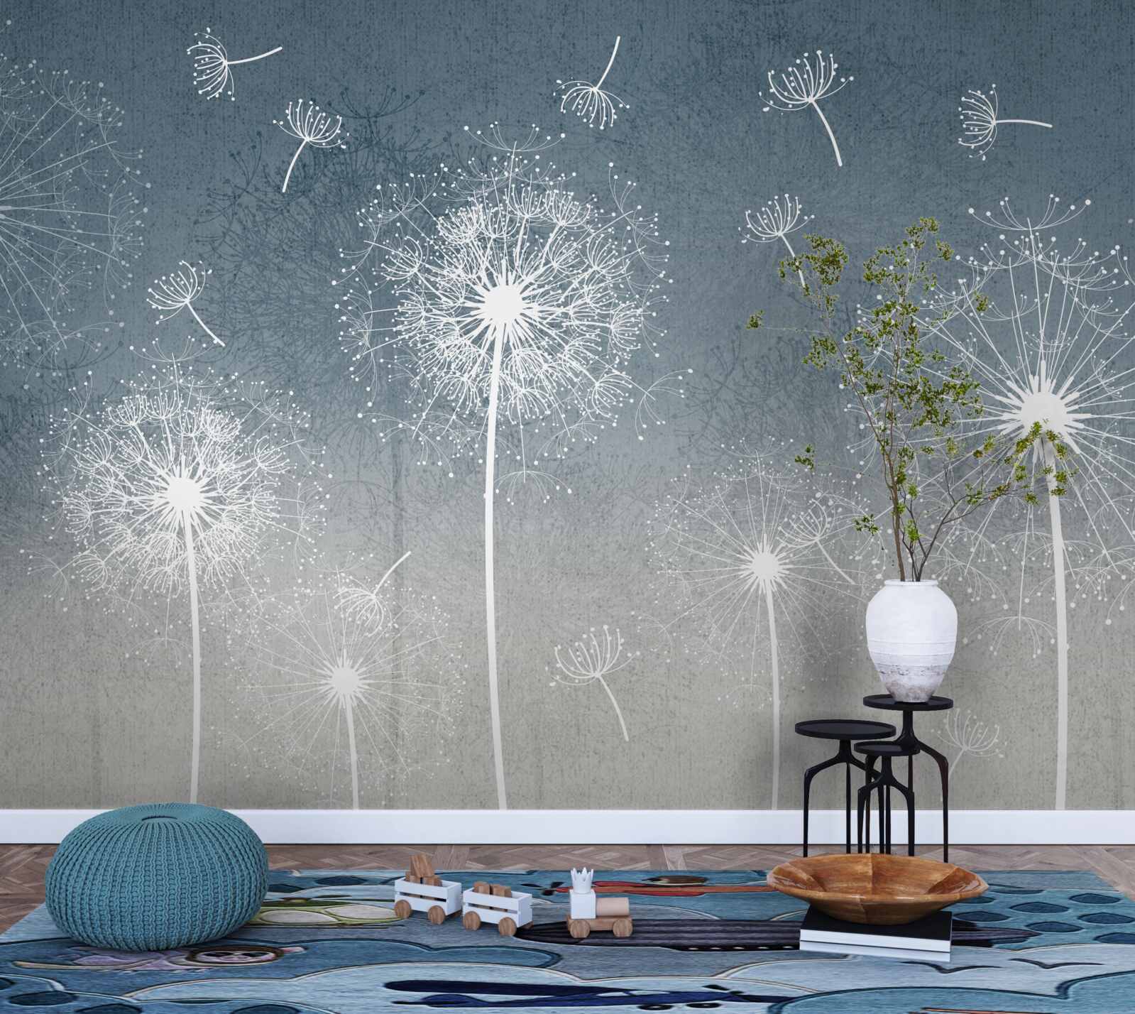 Фотошпалери легкий політ кульбаби в сутінках