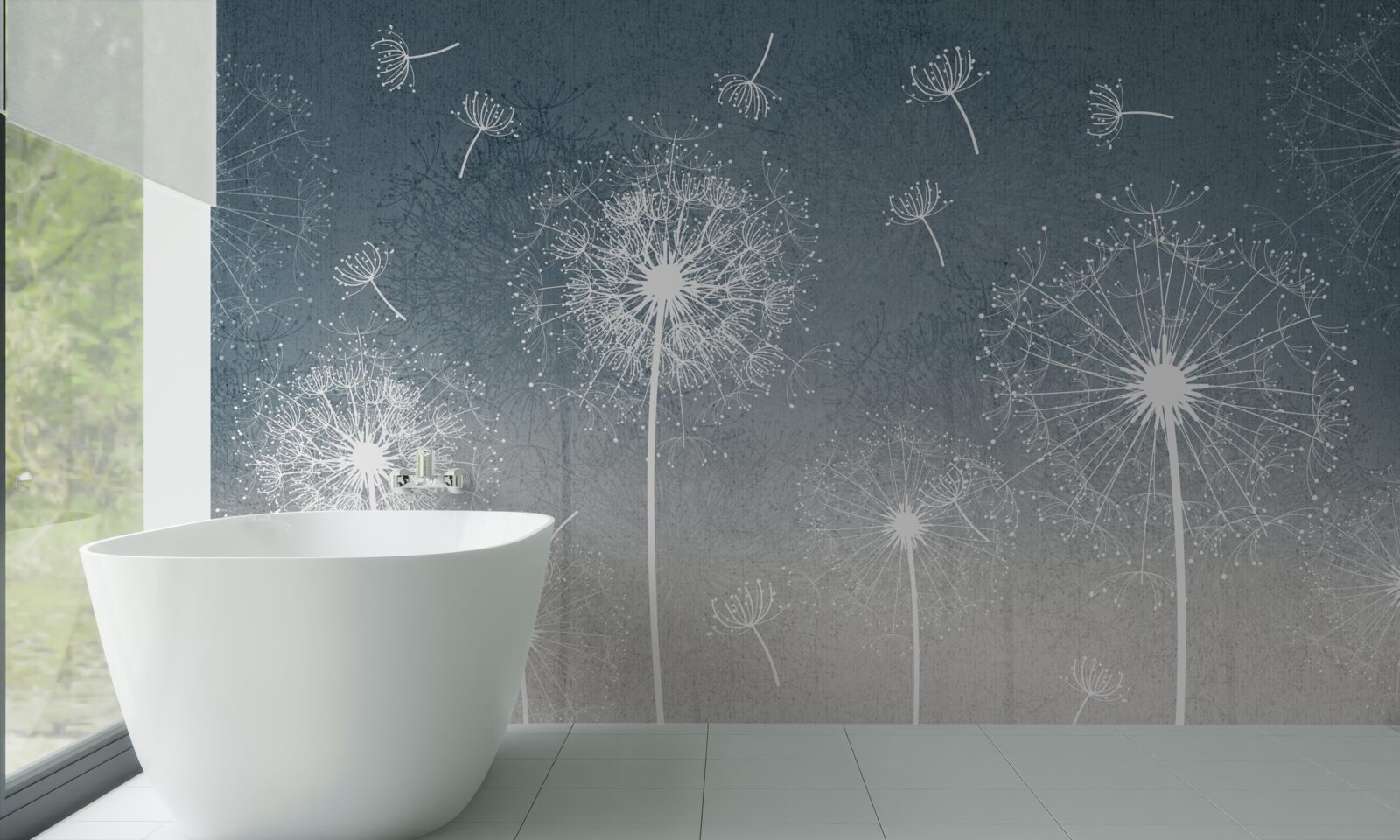 Фотошпалери легкий політ кульбаби в сутінках